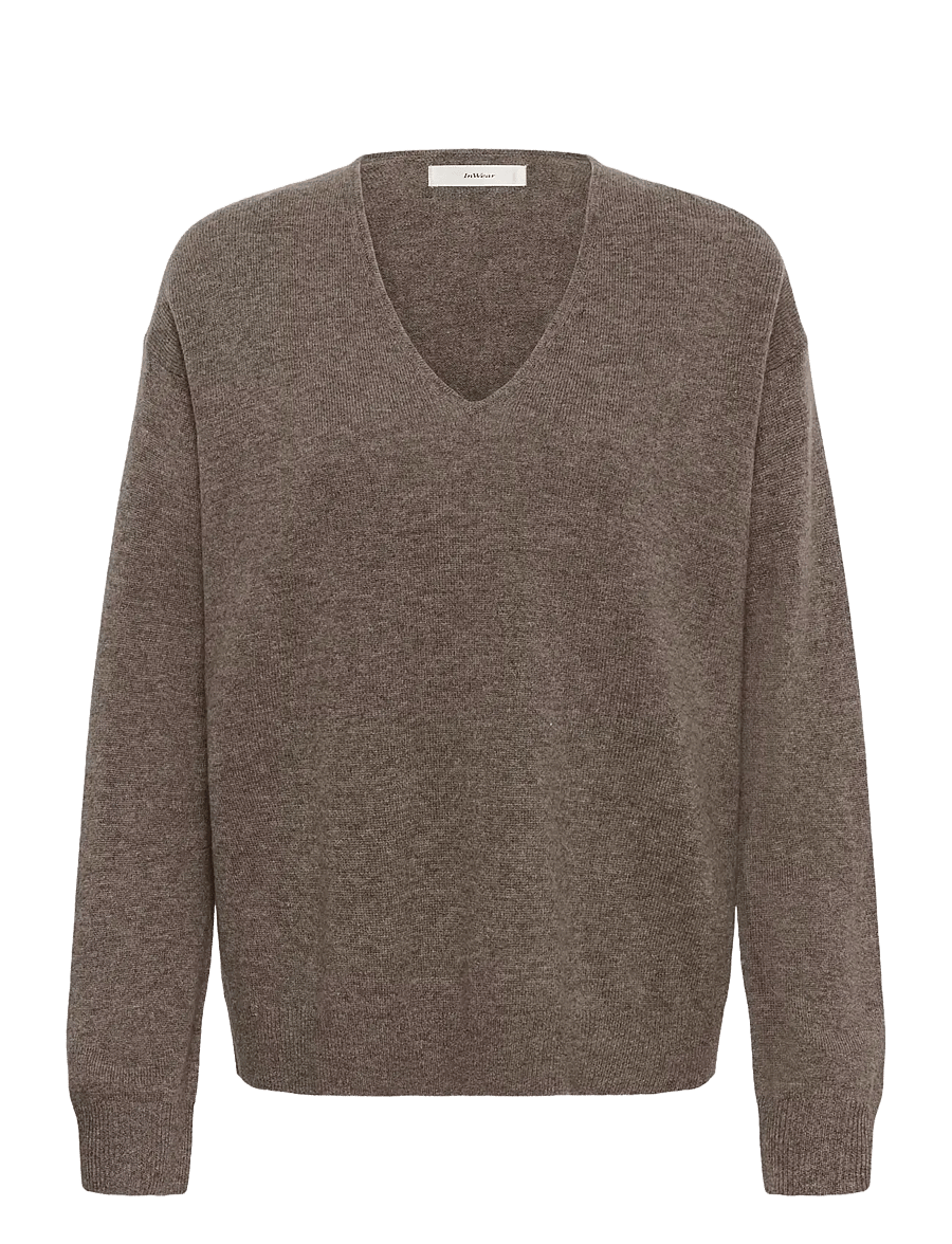 InWear - TALLYIW MONIKA V-NECK - cashmere - chocolate brown melange - 1