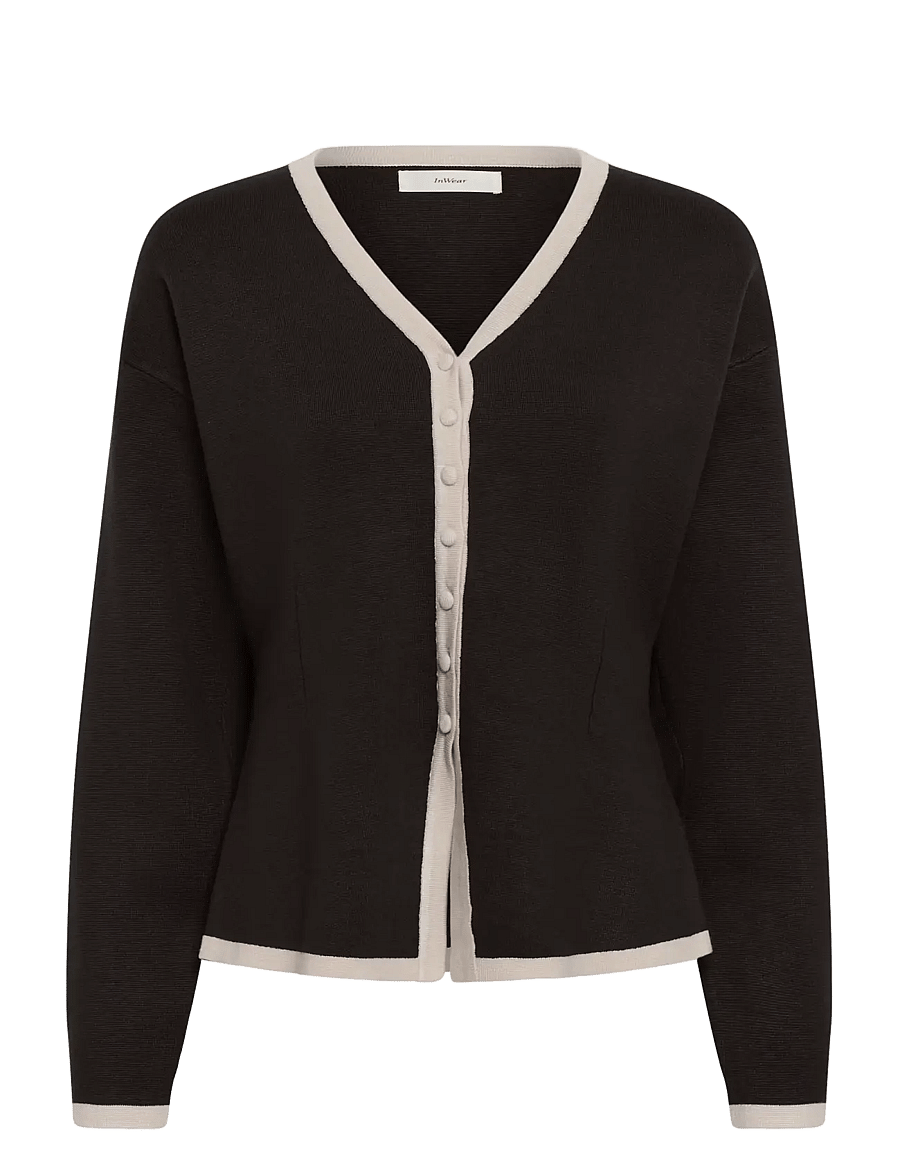 InWear - YENAHIW CONTRAST CARDIGAN - strickjacken - chocolate brown - 0