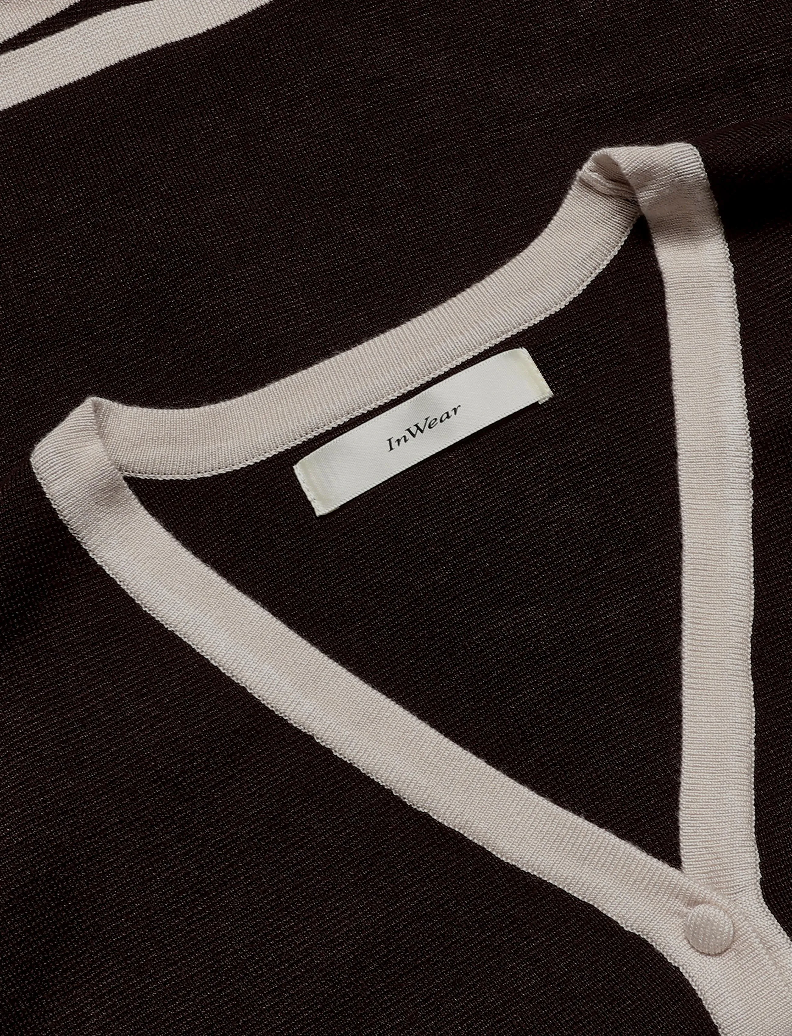 InWear - YENAHIW CONTRAST CARDIGAN - cardigans - chocolate brown - 2