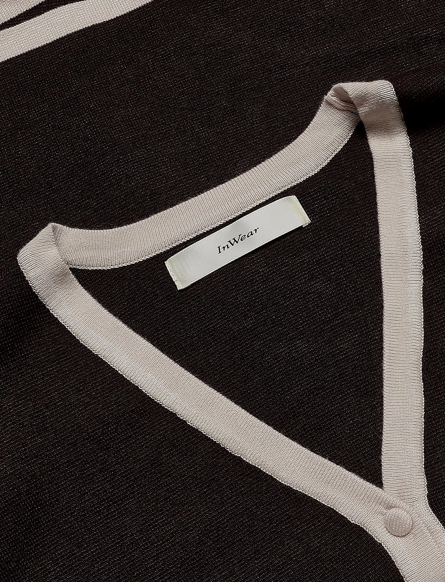 InWear - YENAHIW CONTRAST CARDIGAN - cardigans - chocolate brown - 2