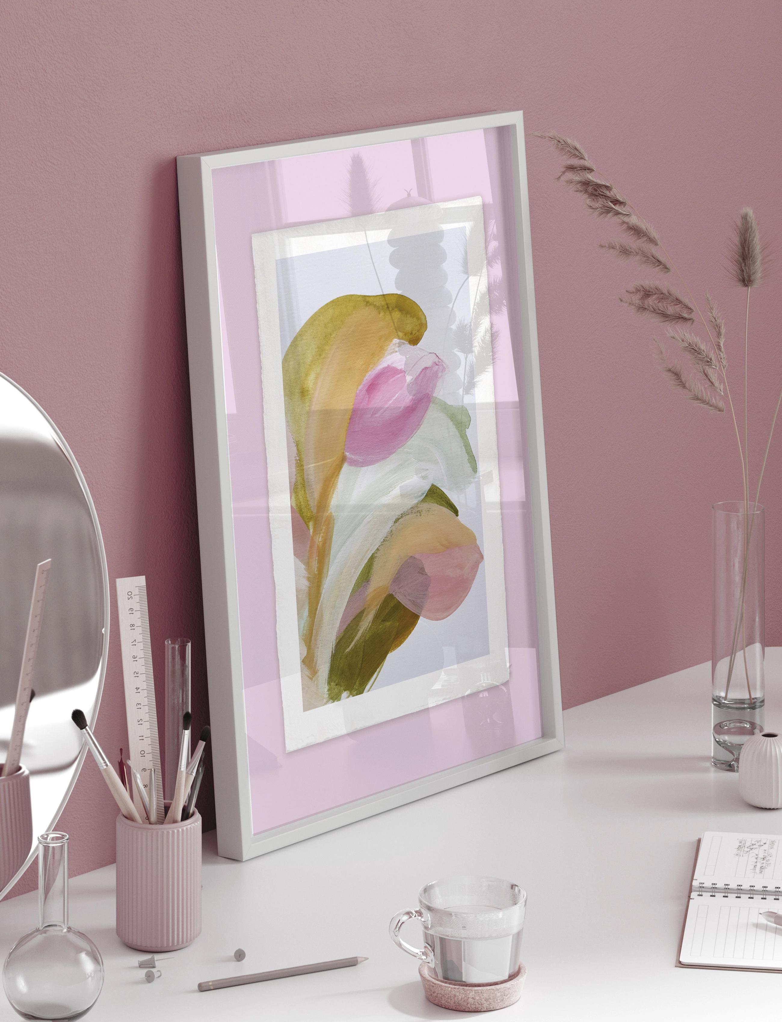 Incado Artist Paper - Abstract Leafs, 51.5X71.5 cm x 71.5, Multi/patterned, Plakater > Botaniske, Unisex