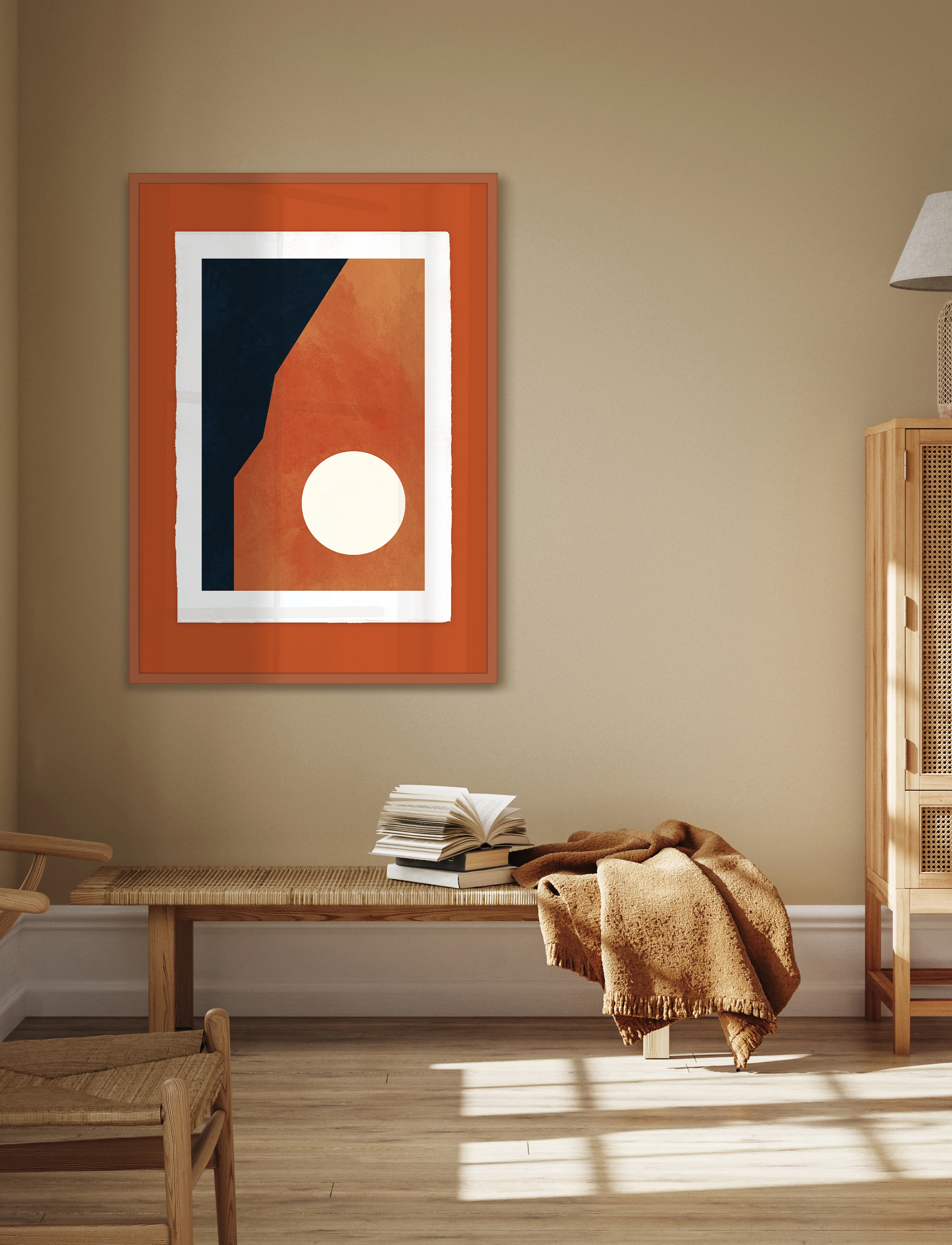 Incado Artist Paper - Red Sun, 51.5X71.5 cm x 71.5, Multi/patterned, Plakater > Illustrationer, Unisex