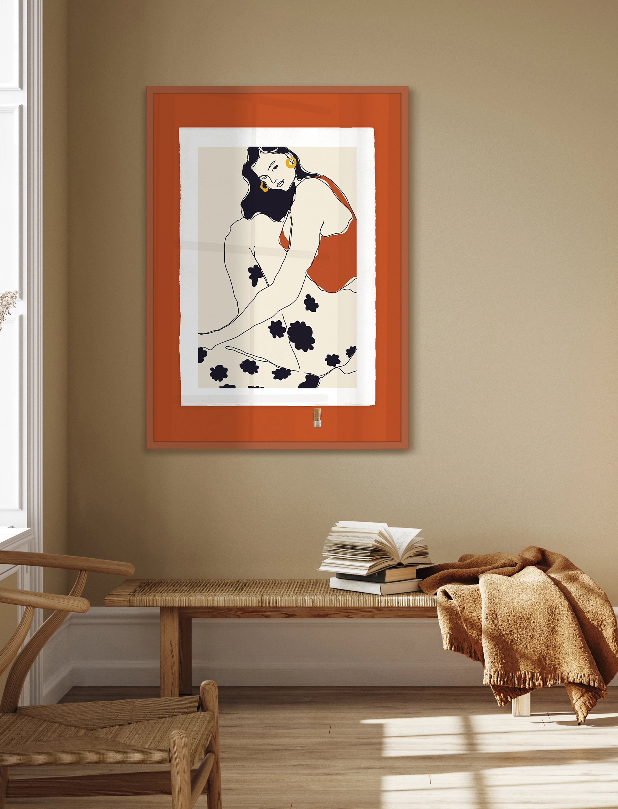 Incado Artist Paper - Lady In Red, 51.5X71.5 cm x 71.5, Multi/patterned, Plakater > Illustrationer, Unisex