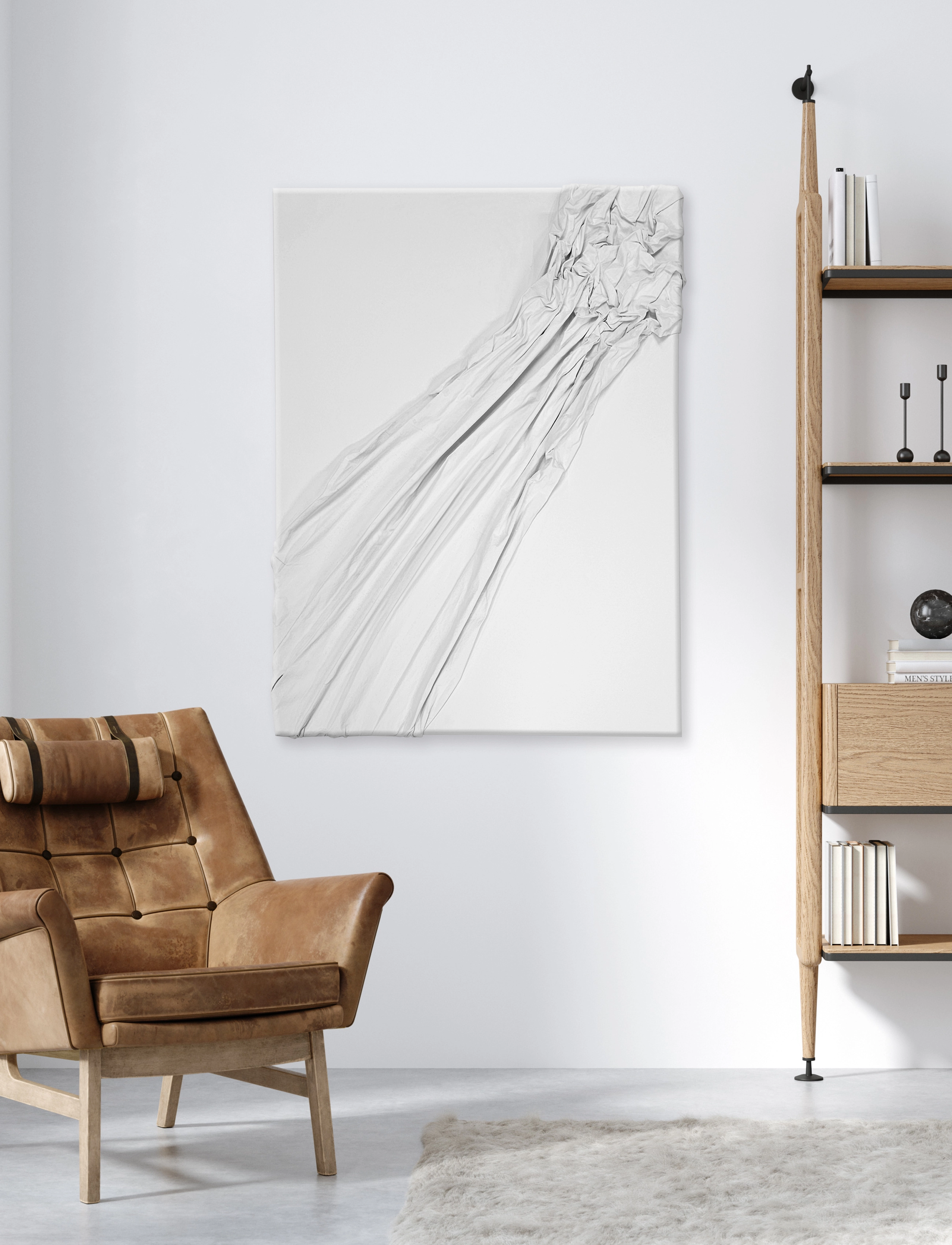 Incado Canvas Fold - Cascade Shape Ii, 60X80 cm x 80, White, Plakater > Gallerivægge, Unisex