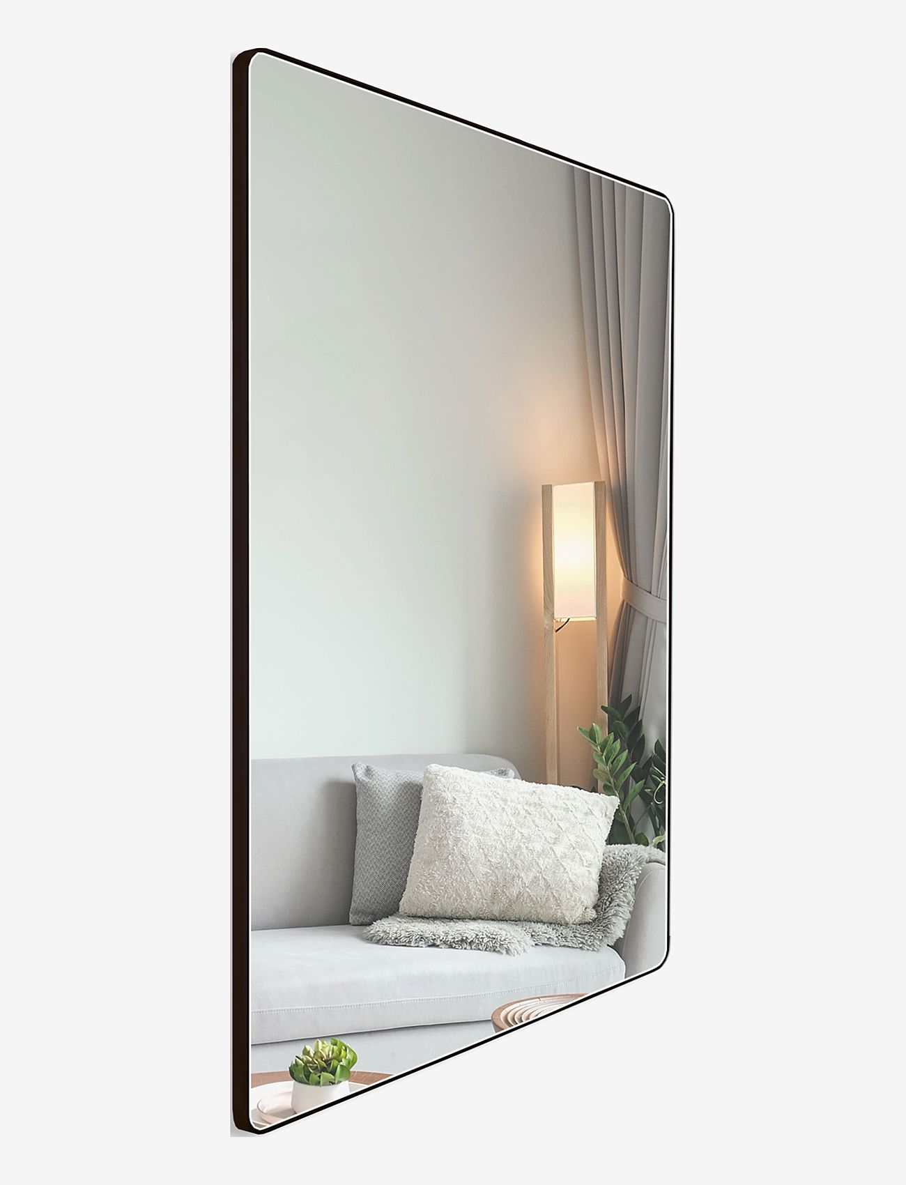 Incado - Square mirror w/alu frame - clear/black - 0