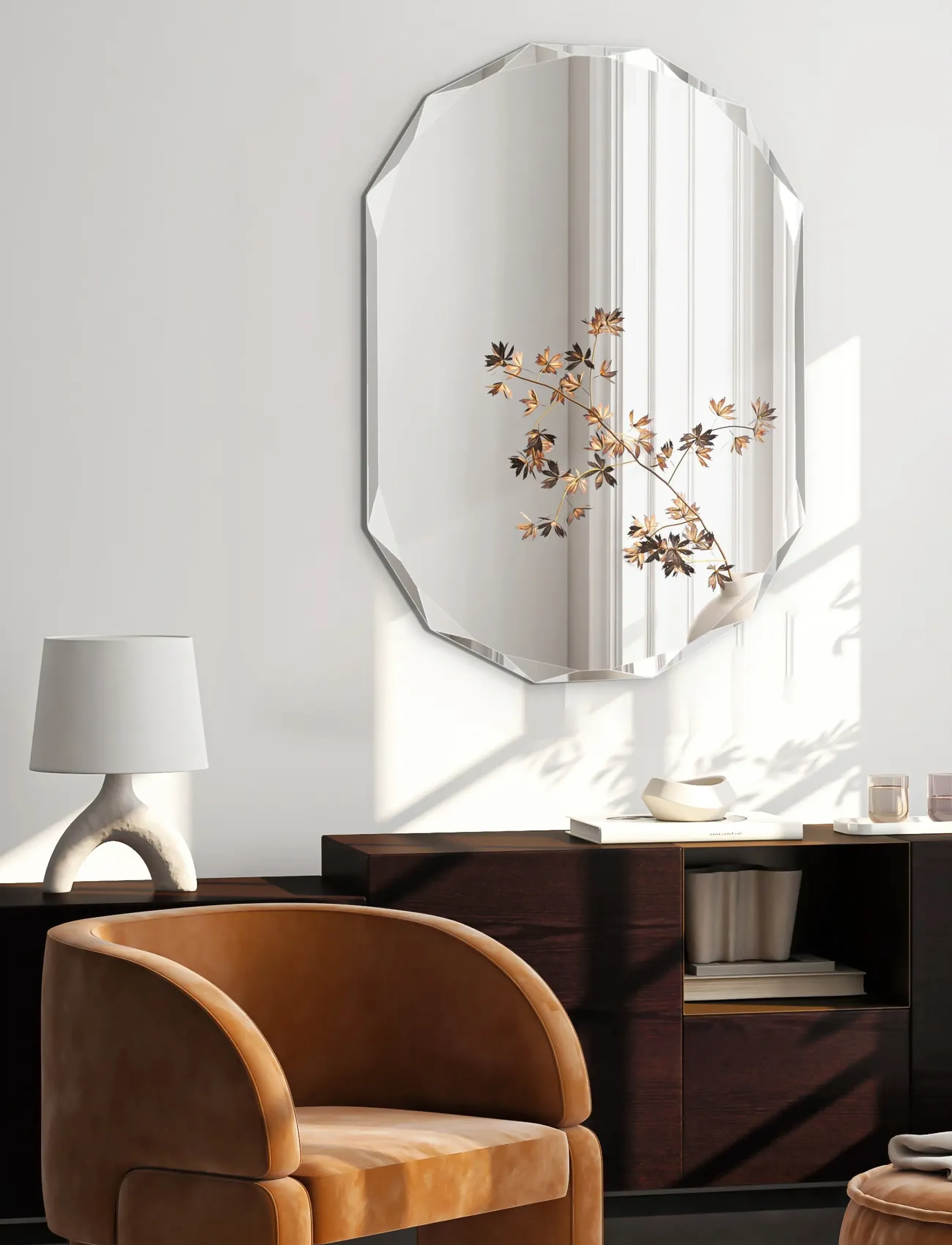 Incado Diamond Mirror, 60X90 cm, Mirrors, Schwarz - Wall Homeware