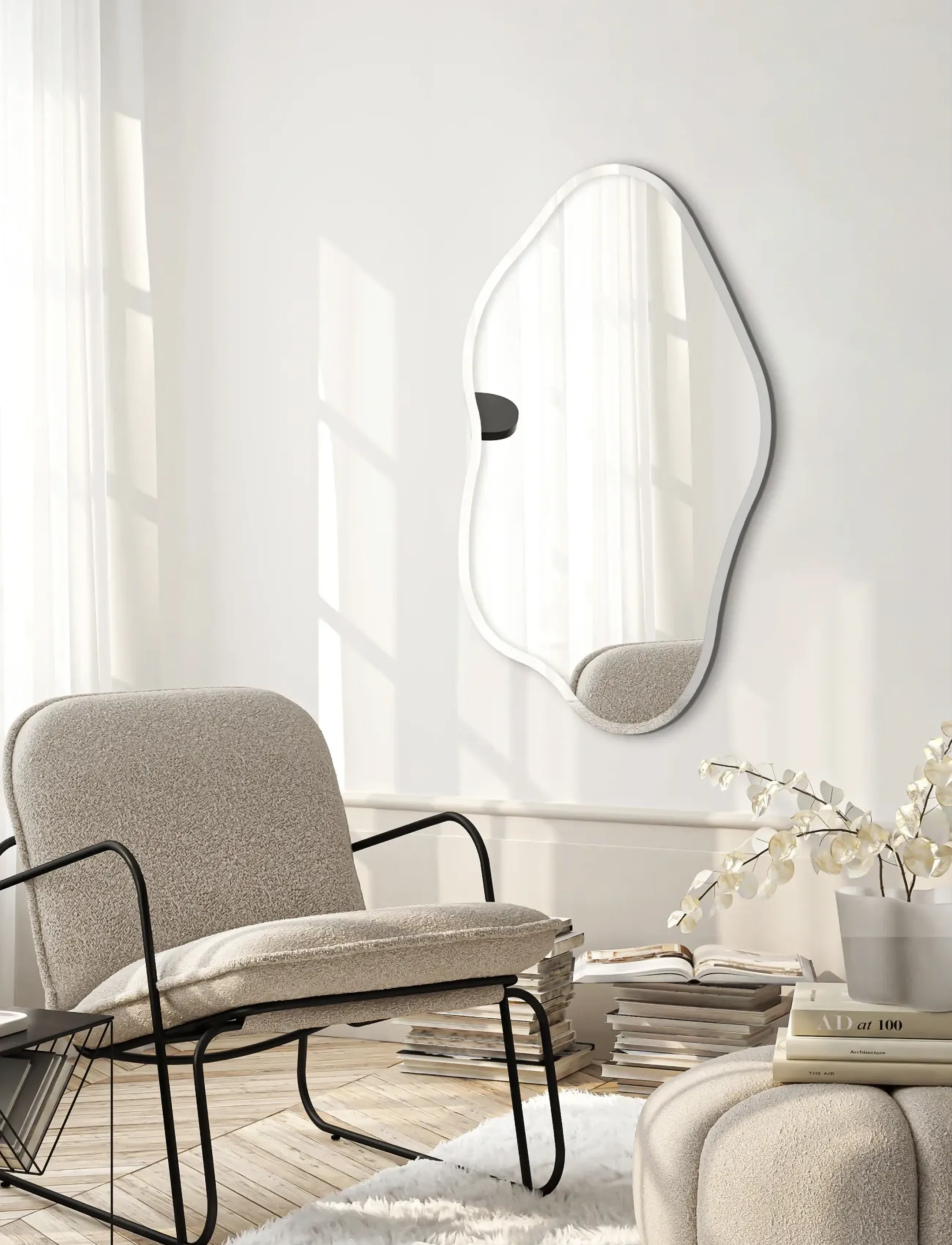 Incado Stream Mirror, 45X80 cm, Mirrors, Silber - Wall Homeware