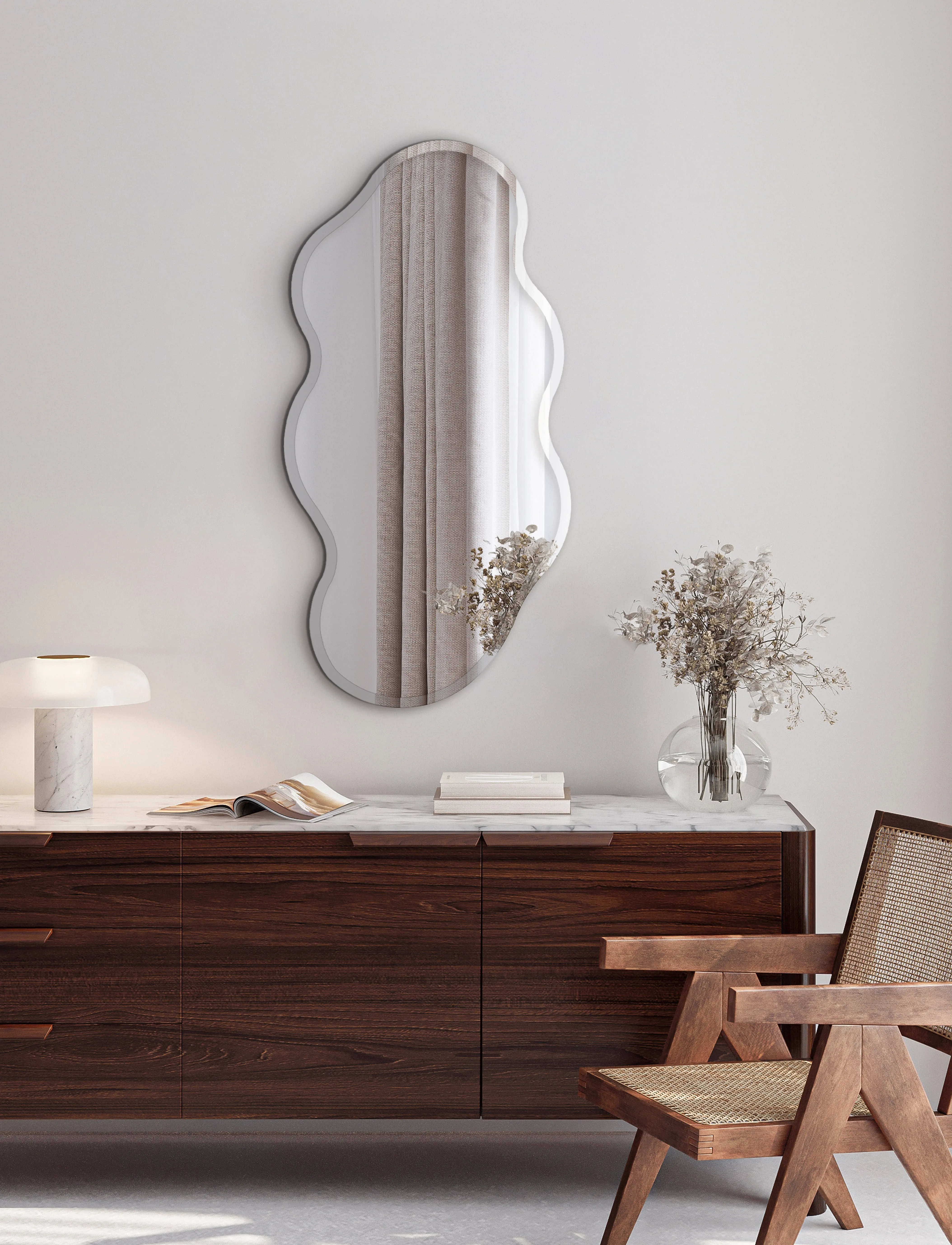 Incado Twirl Mirror, 55X110 cm, Silver, Spejle > Vægspejle, Unisex