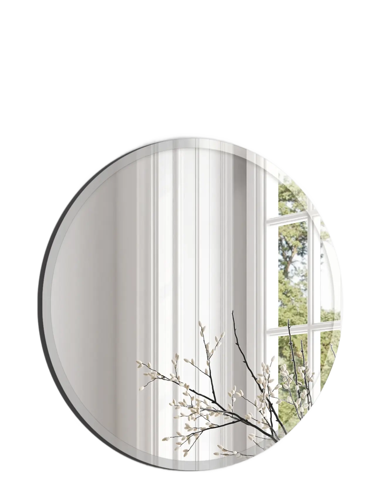 Incado Round Mirror, Rundt spejl, Sølv, Str: Ø 100 CM