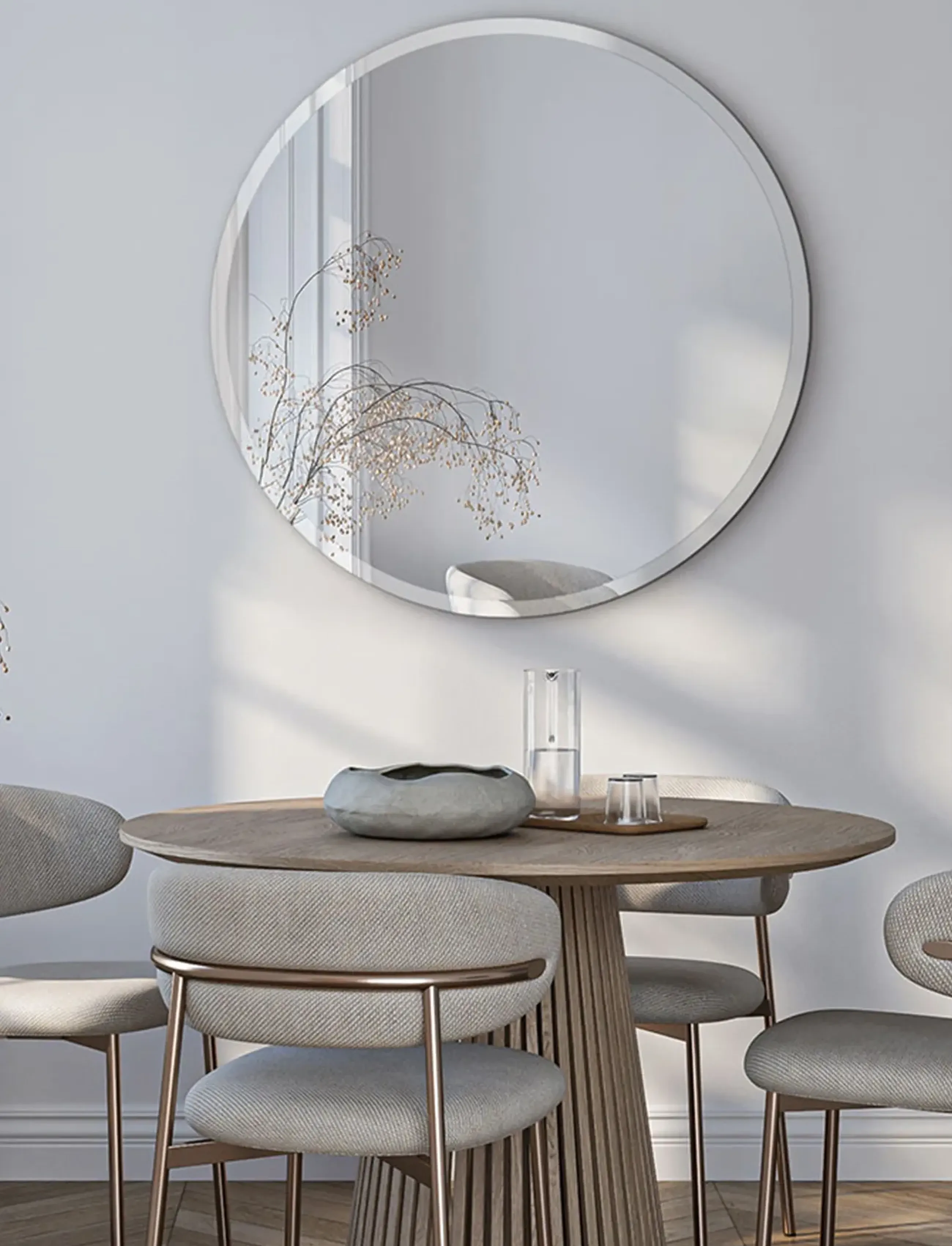 Incado Round Mirror, Ø 100 cm, Silver, Spejle > Runde Spejle, Unisex