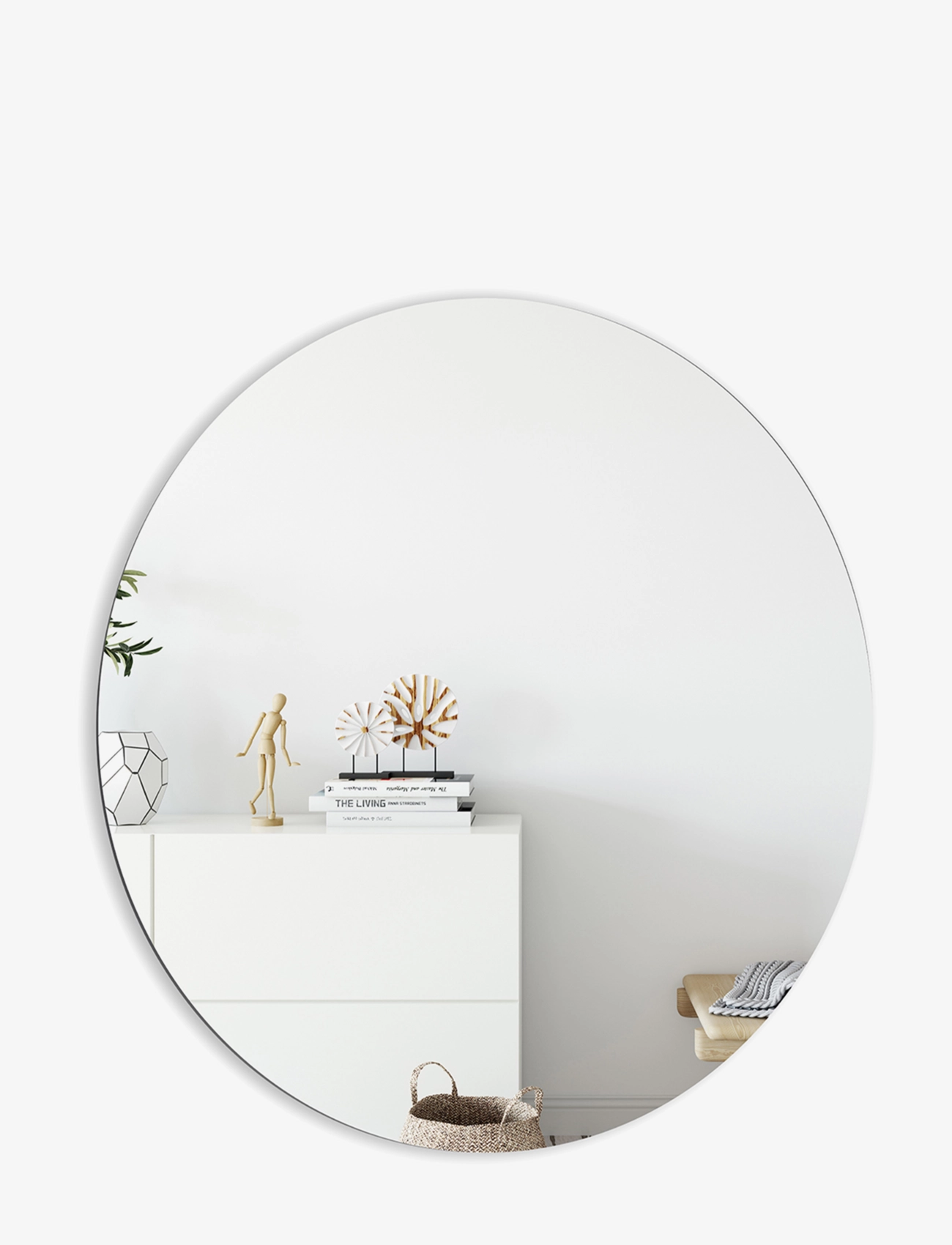 Incado Silver Round Mirror, Vægspejl, Nude, Str: Ø 50 cm