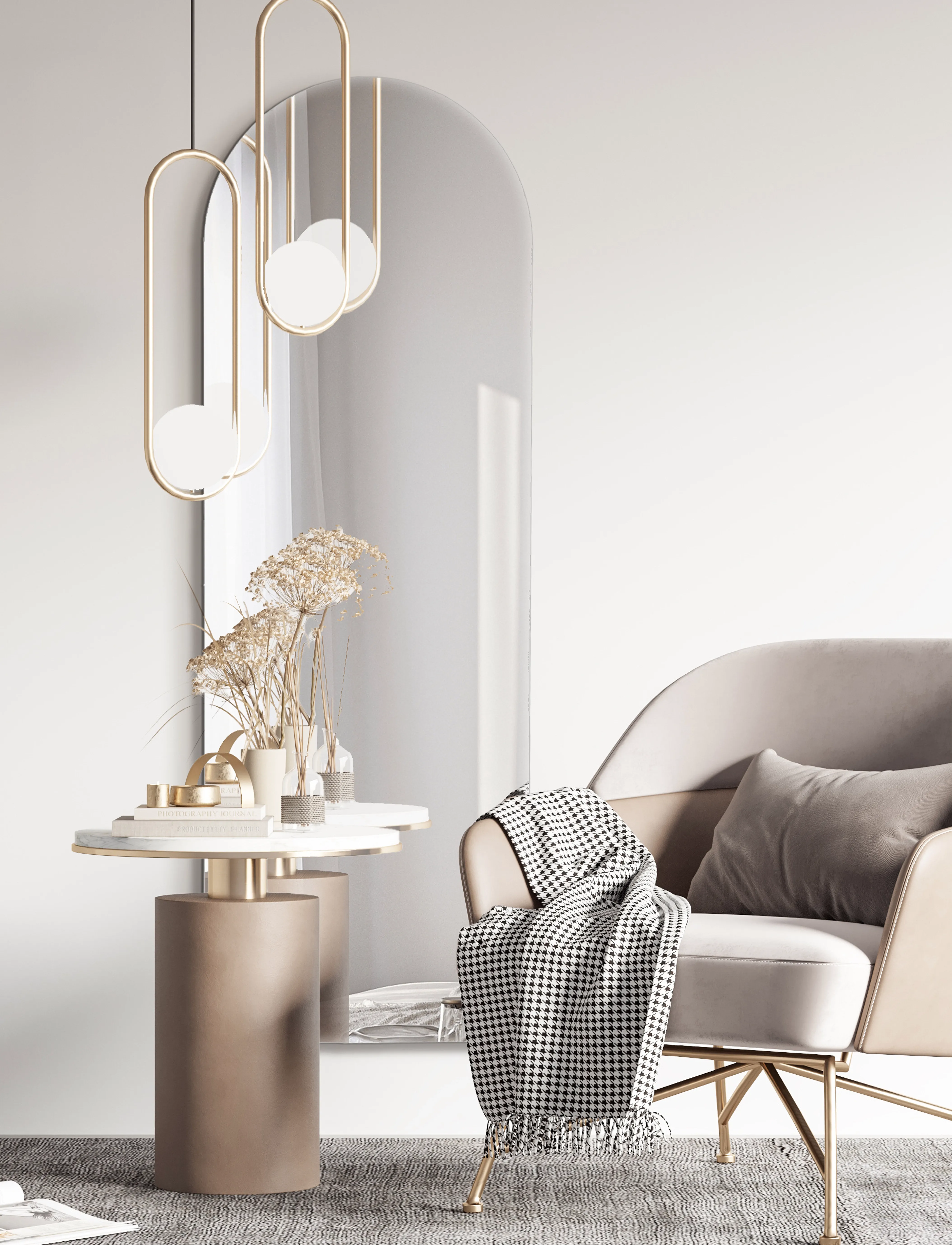 Incado Arch Mirror, 55X155 cm, Silver, Spejle > Vægspejle, Unisex