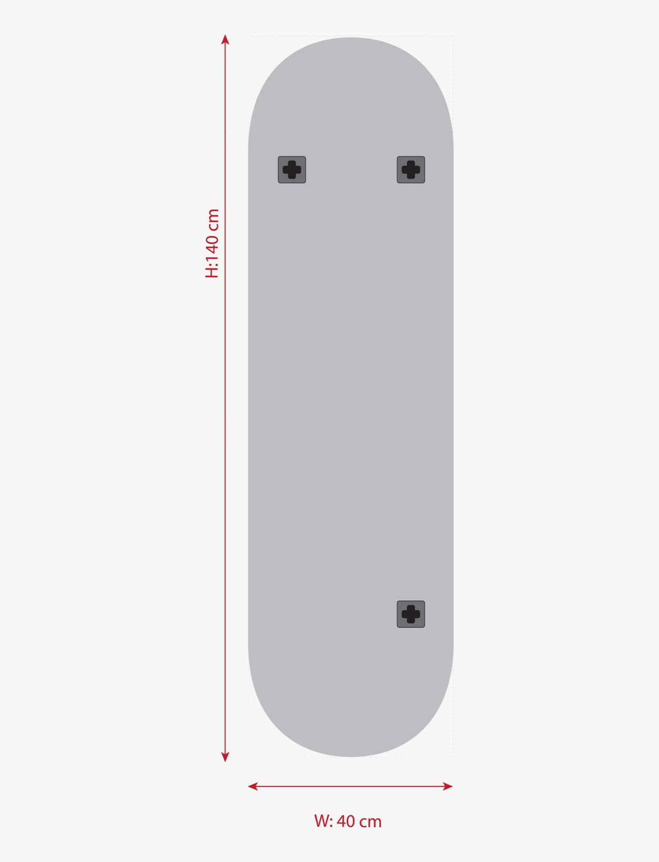 Incado - Ellipse - vægspejle - clear/silver - 2