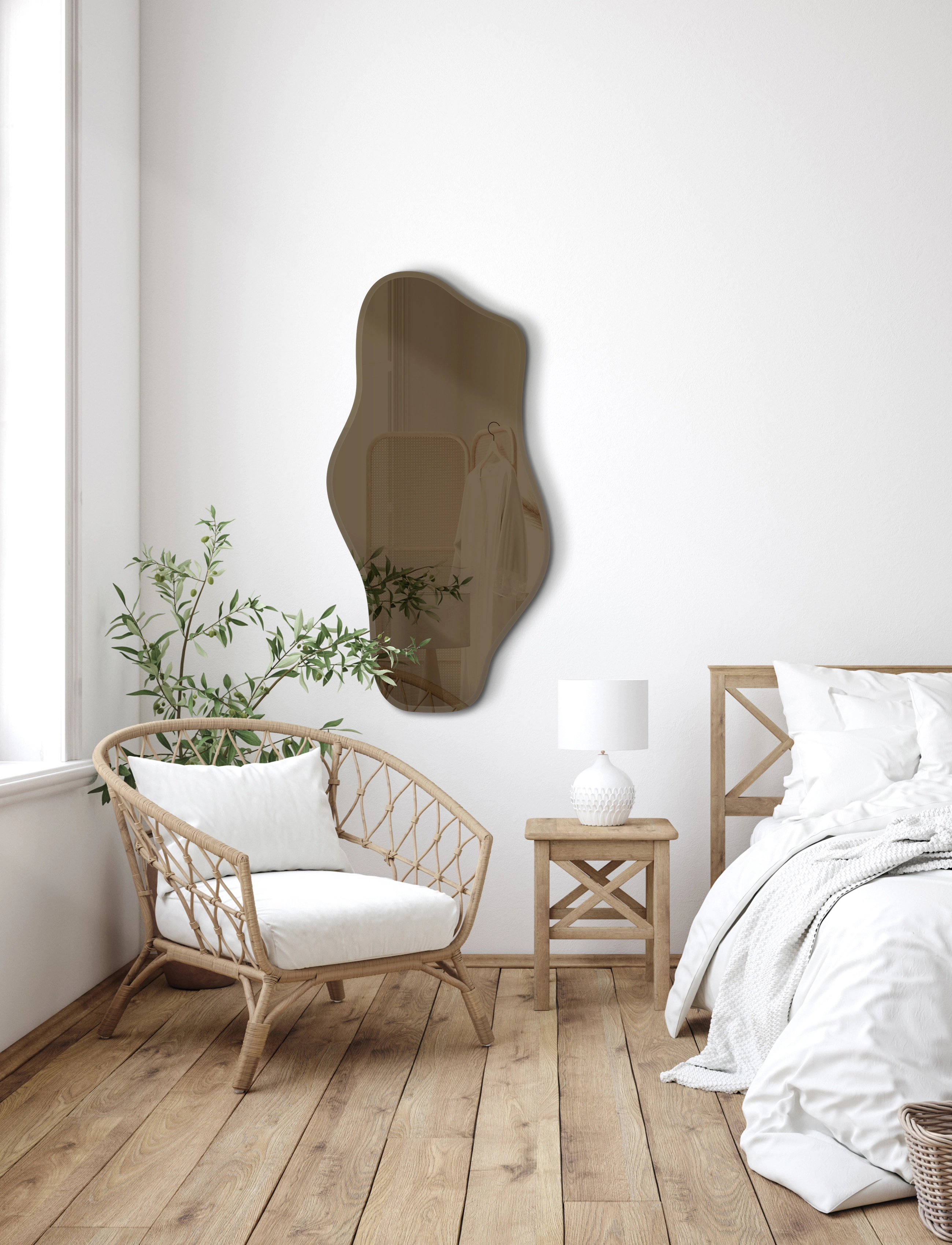 Incado Wave, 55X110 cm x 110, Brown, Spejle > Vægspejle, Unisex