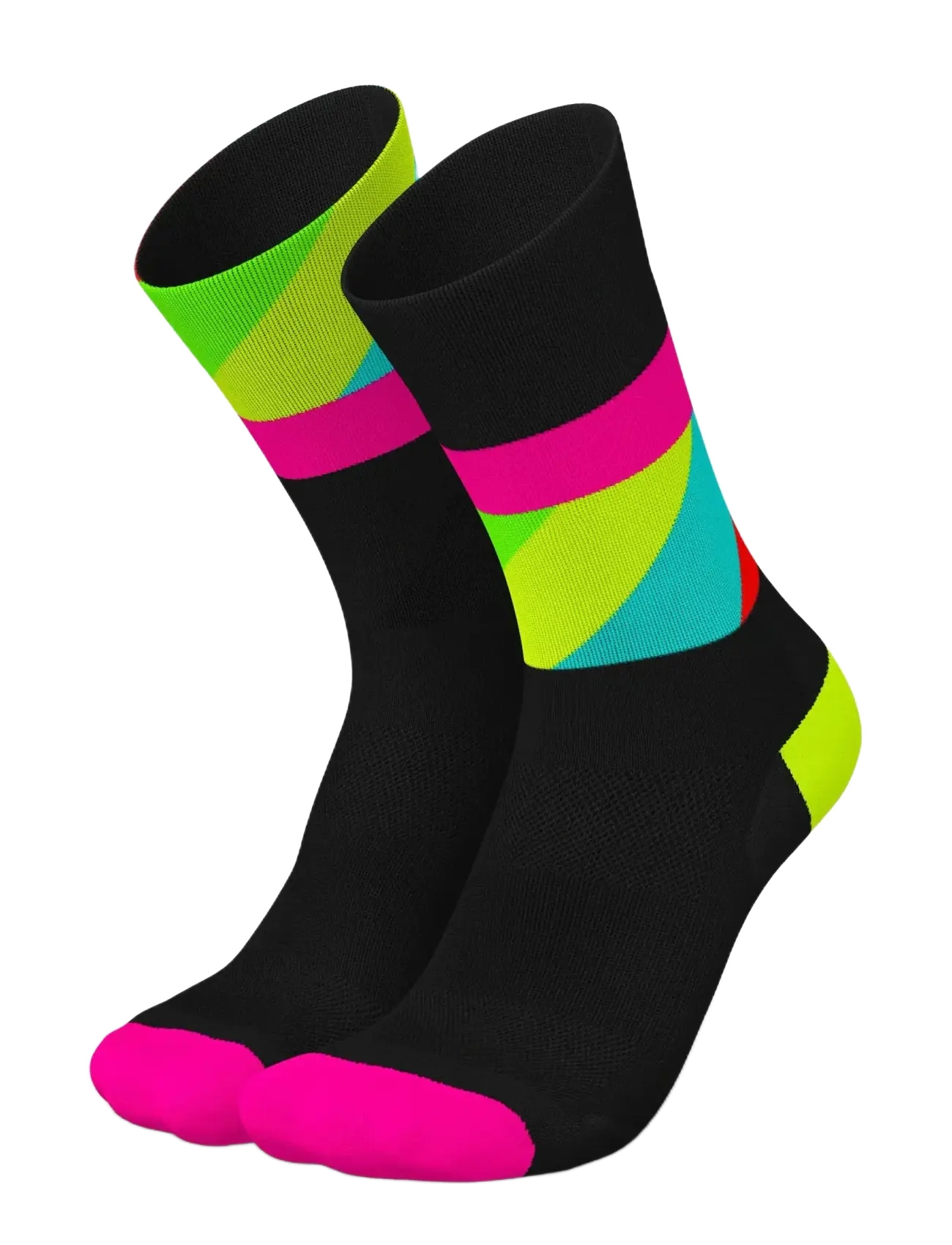 INCYLENCE Ultralight Strides Black Pink Canary, 43-46 x 18, Sport Clothing, Mehrfarbig/gemustert - Socks, Frauen
