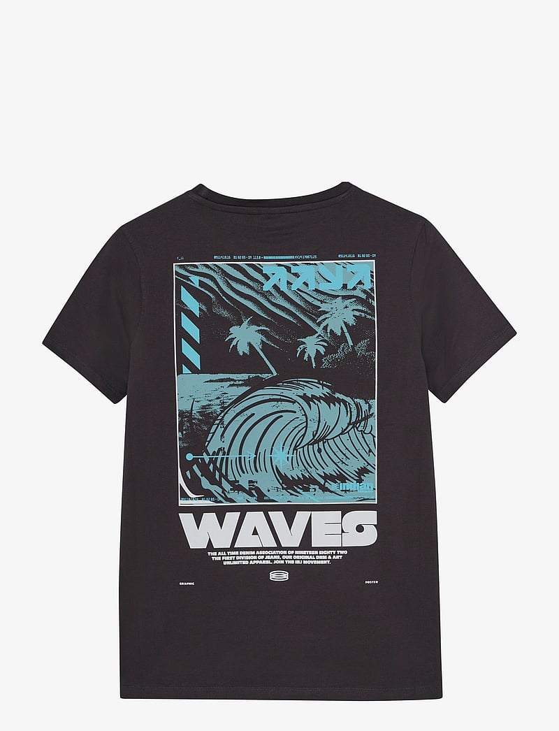 Indian Blue Jeans - T-shirt Backprint Wave - kortärmade t-shirts - antra ash - 2