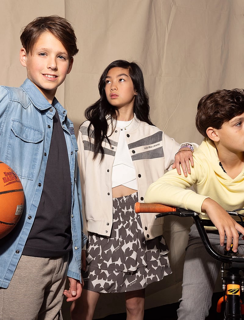 Indian Blue Jeans - T-shirt Backprint Wave - kortärmade t-shirts - antra ash - 0