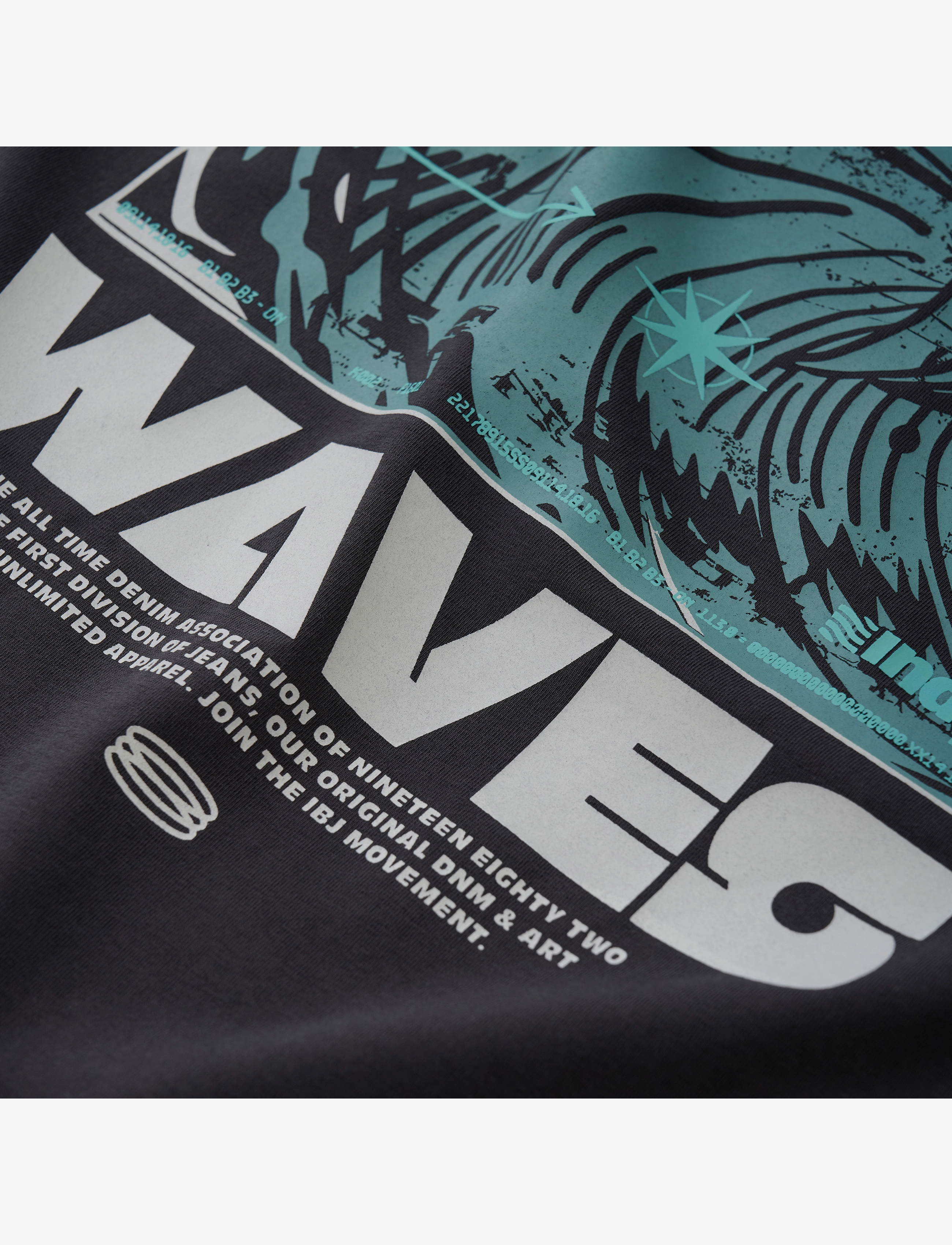 Indian Blue Jeans - T-shirt Backprint Wave - kurzärmelige - antra ash - 4
