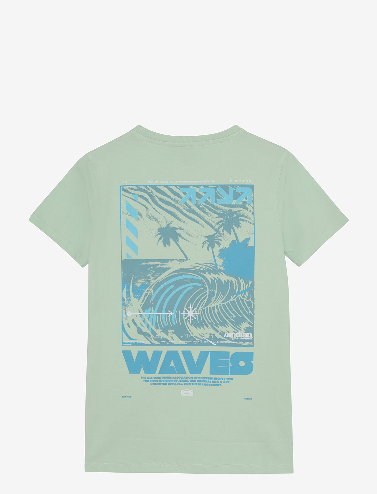 Indian Blue Jeans - T-shirt Backprint Wave - kortærmede t-shirts - fade mint - 1