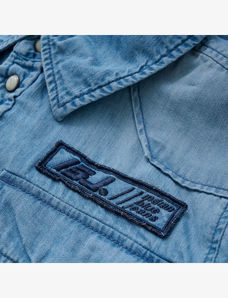 Indian Blue Jeans - Shirt Denim Badges - langärmlige hemden - light denim blue - 3