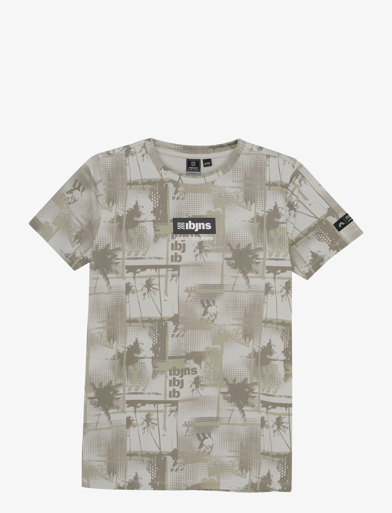 Indian Blue Jeans T-shirt IBJ all over print - Overdele - DAWN BLUE / grey