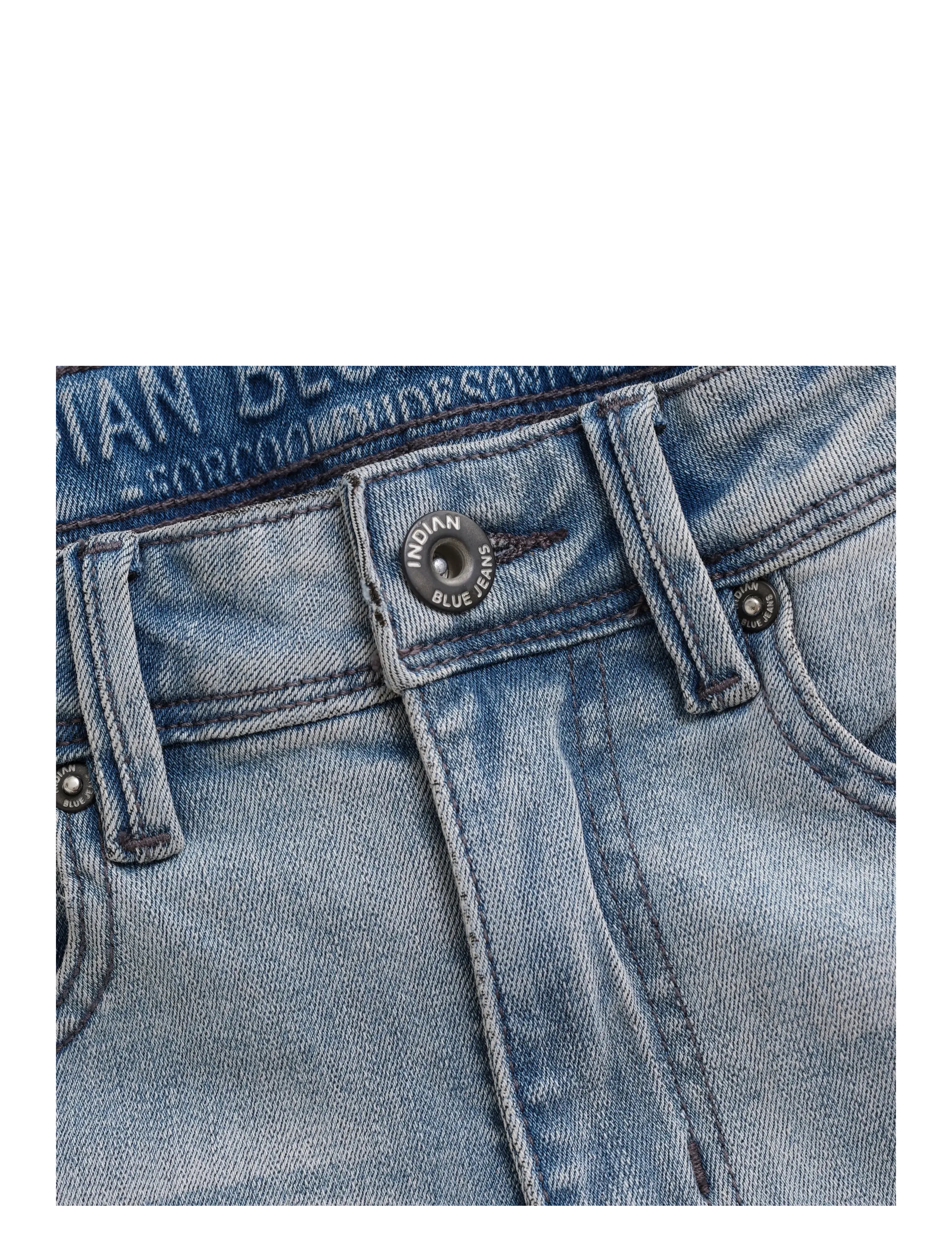 Indian Blue Jeans - 2558 Wide Straight Blue Gr Jea - wide leg jeans - blue grey denim - 3