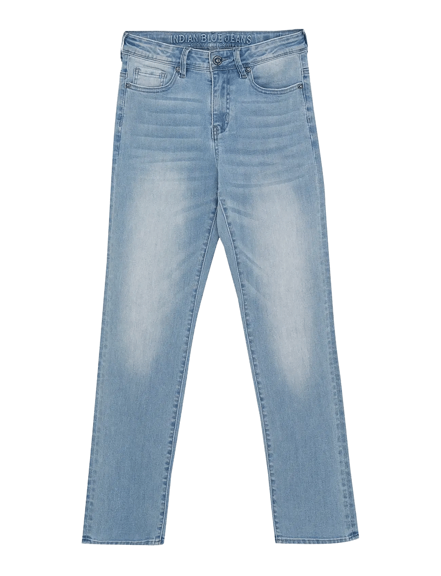Indian Blue Jeans - 2560 Wide Straight Blue Jeans - vida jeans - light denim blue - 1