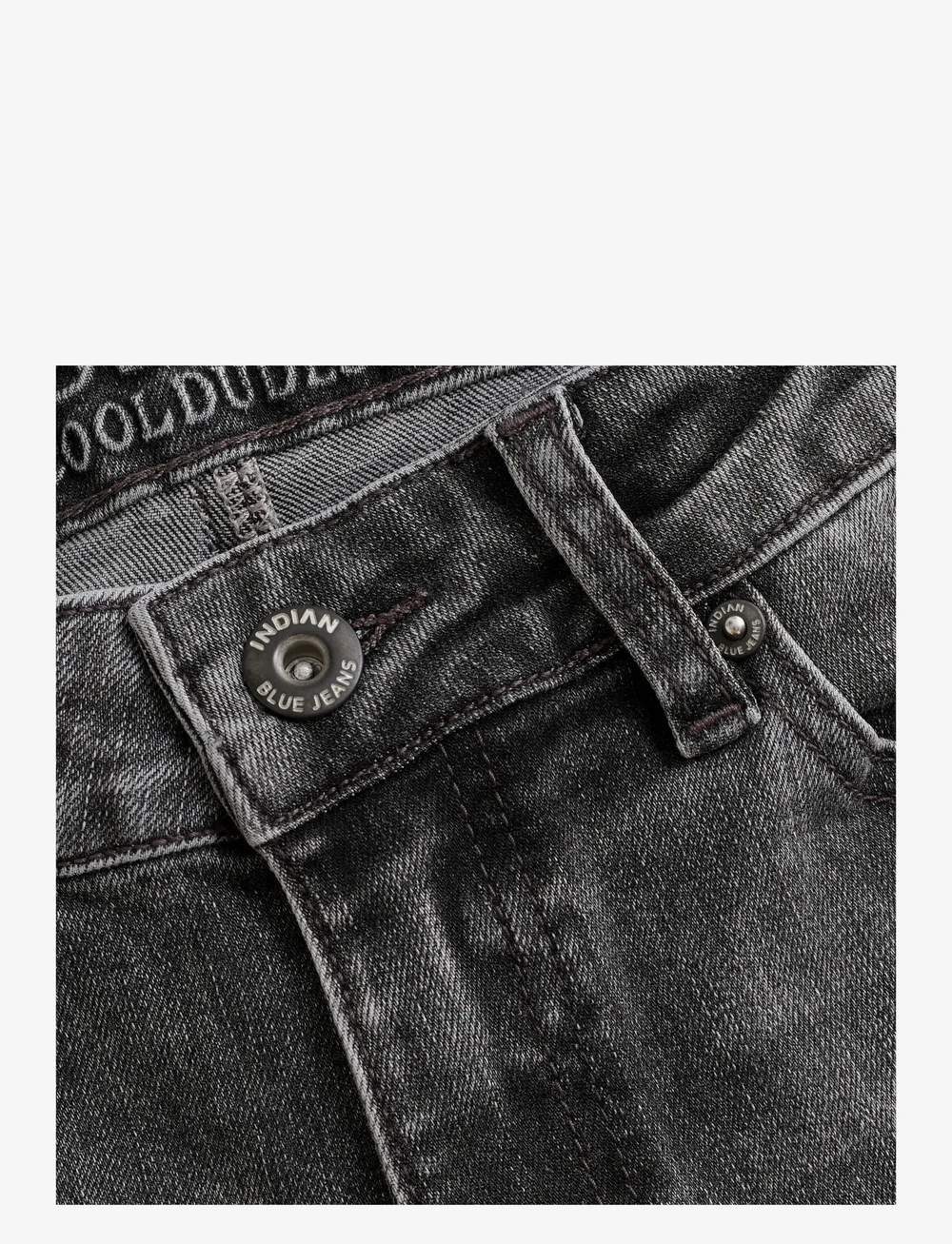 Indian Blue Jeans - 2656 Wide Loose Fit Grey Jeans - brede jeans - dark grey denim - 3