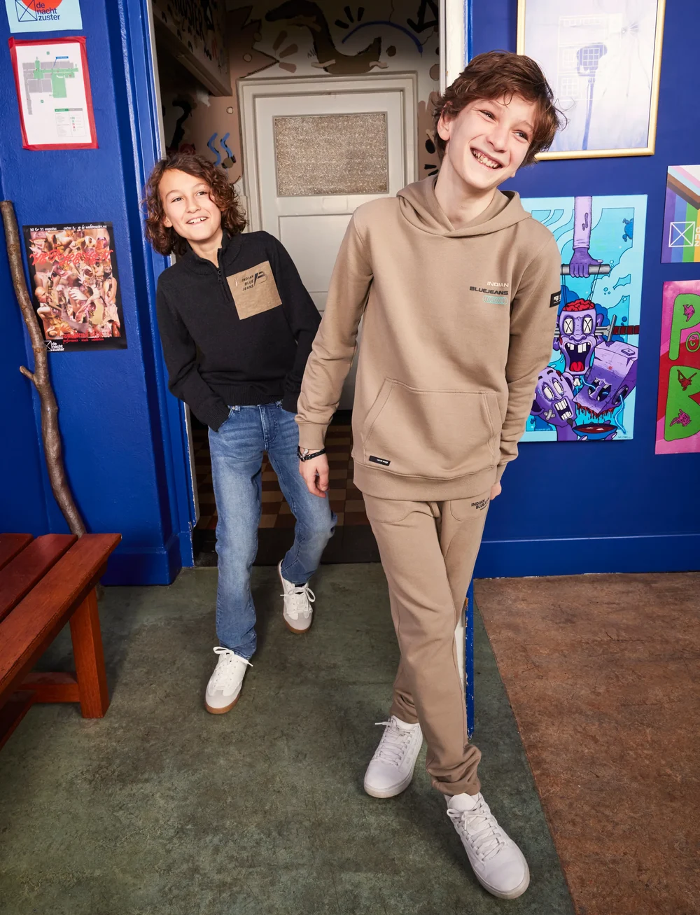 Indian Blue Jeans - Jogpant Zip - mjukisbyxor - timber wolf - 3