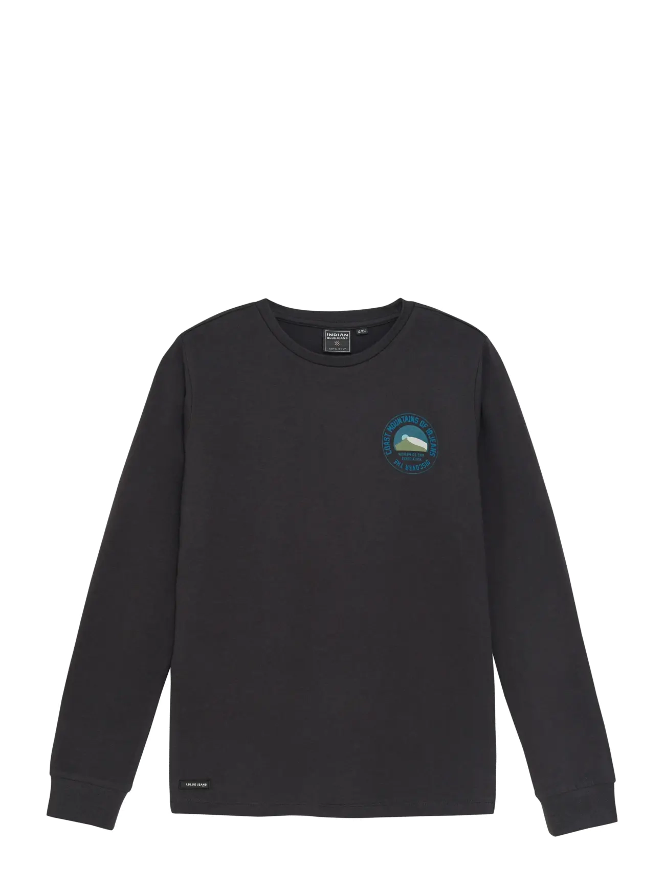 Indian Blue Jeans T-shirt LS Round Print - 4 for 3 - PHANTOM / black