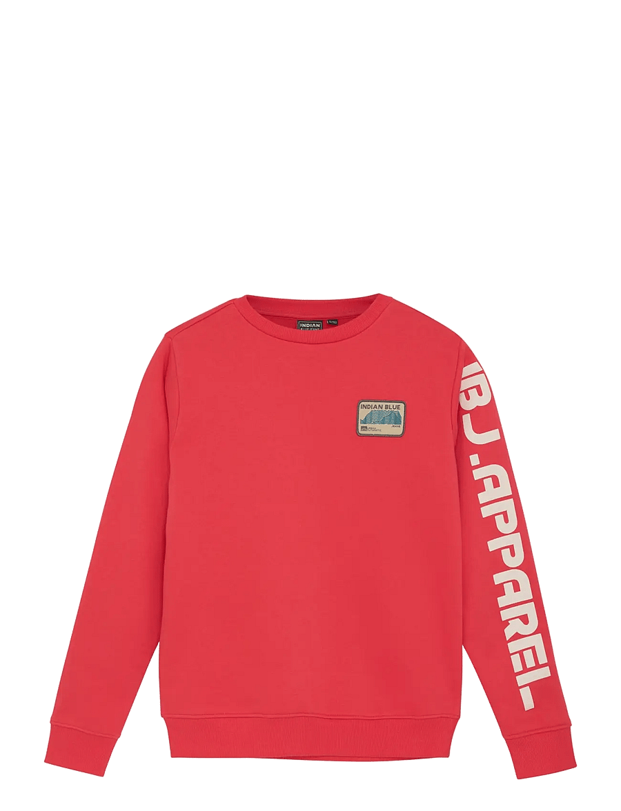Indian Blue Jeans - Sweater Print Sleeve - joggingpeysur - hibiscus red - 1