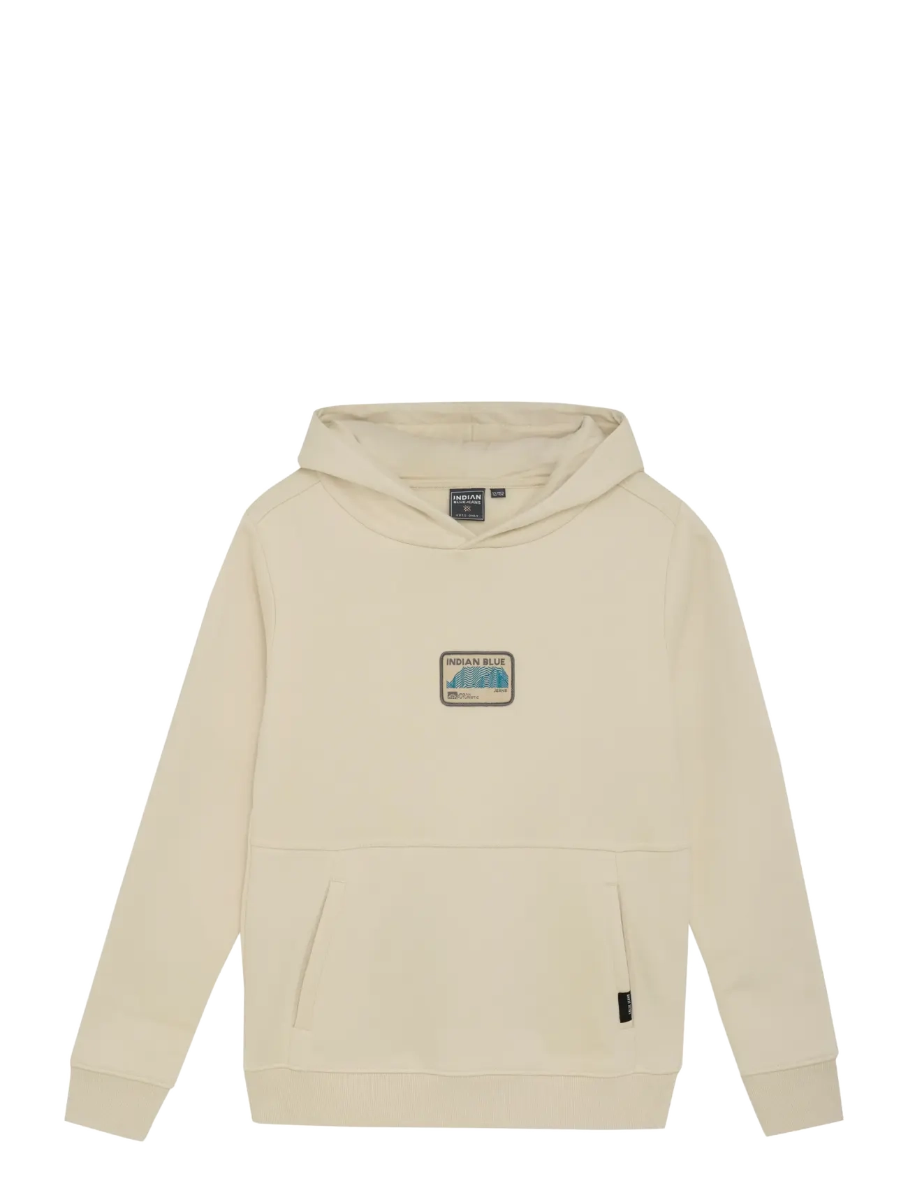 Indian Blue Jeans Hoodie Badge, 128, Sweatshirts & Hoodies, Beige - Kinder
