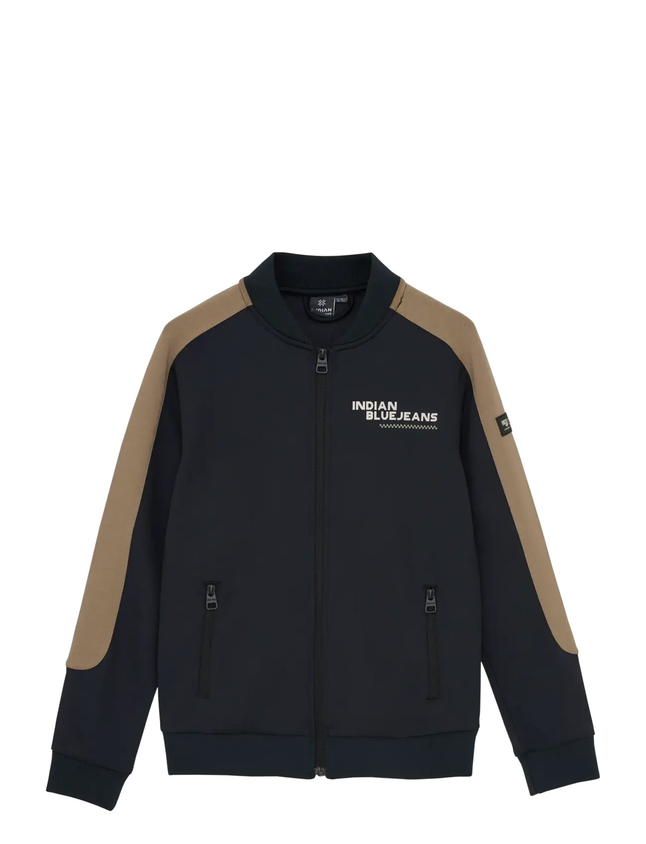 Indian Blue Jeans Zipper Jacket Contrast Sleeve - Oberbekleidung - PHANTOM / black