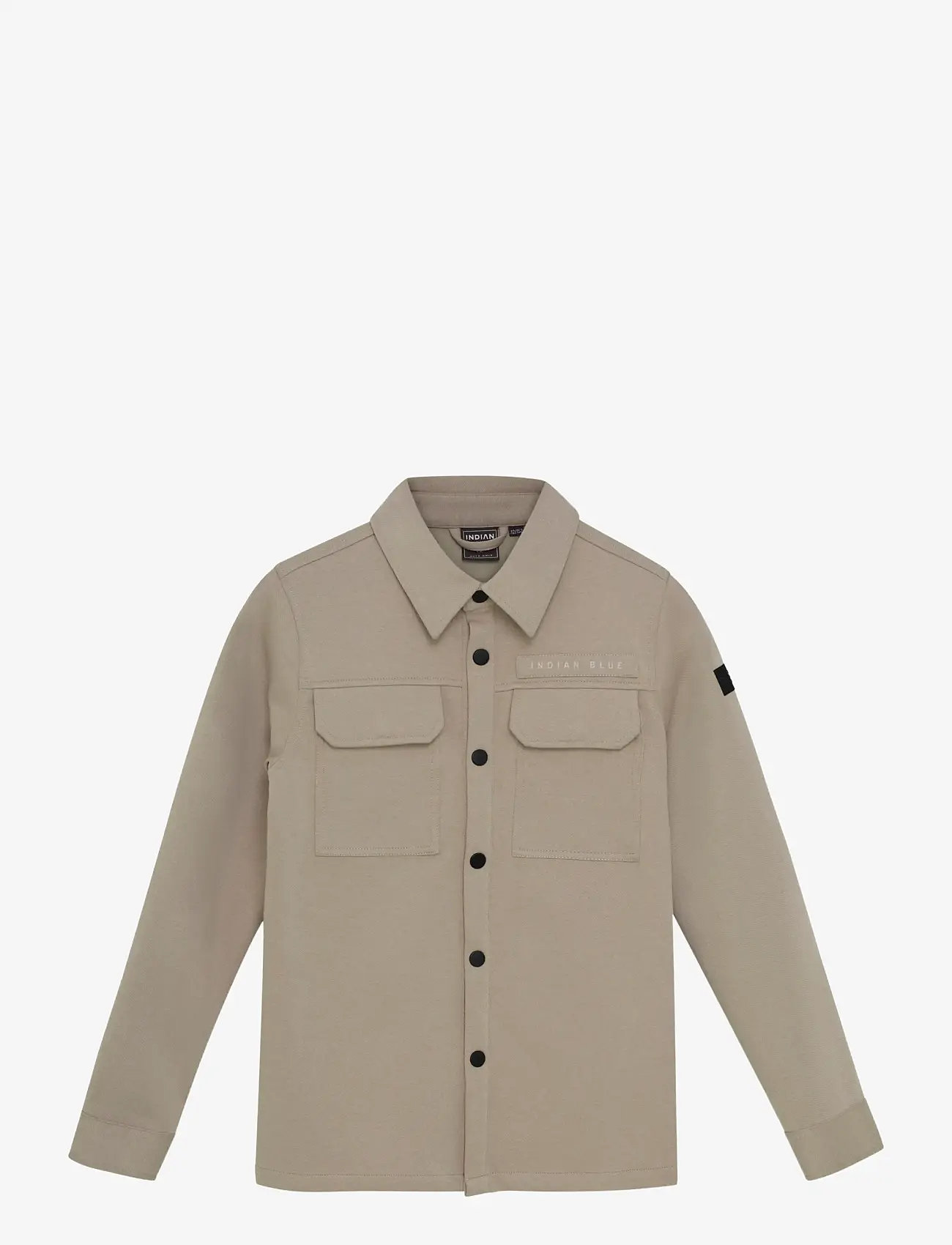 Indian Blue Jeans Shirt Jack Twill Stretch Print - Overtøj - TIMBER WOLF / beige
