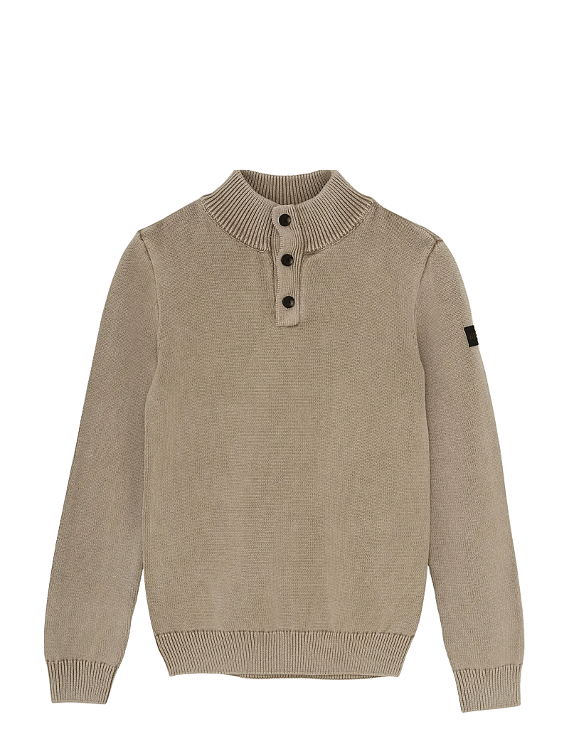 Indian Blue Jeans - Knitted Col Buttons Washed - stickade tröjor - timber wolf - 1