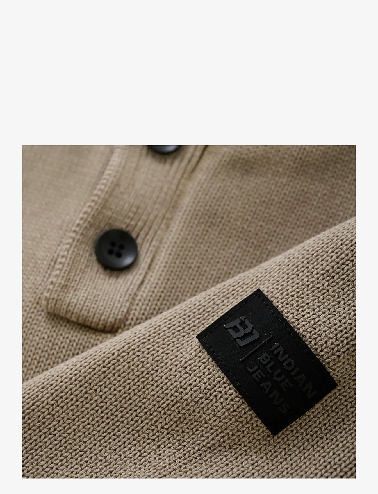 Indian Blue Jeans - Knitted Col Buttons Washed - stickade tröjor - timber wolf - 3