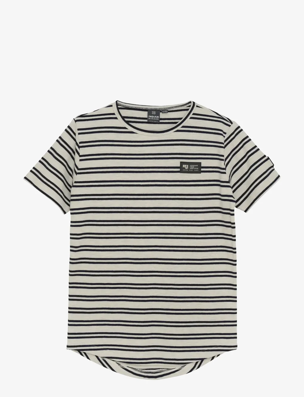 Indian Blue Jeans - T-Shirt Stripe Badge - short-sleeved t-shirts - light grey melange - 1