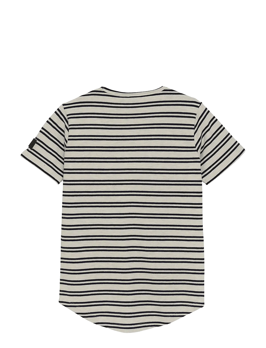 Indian Blue Jeans - T-Shirt Stripe Badge - kurzärmelige - light grey melange - 2