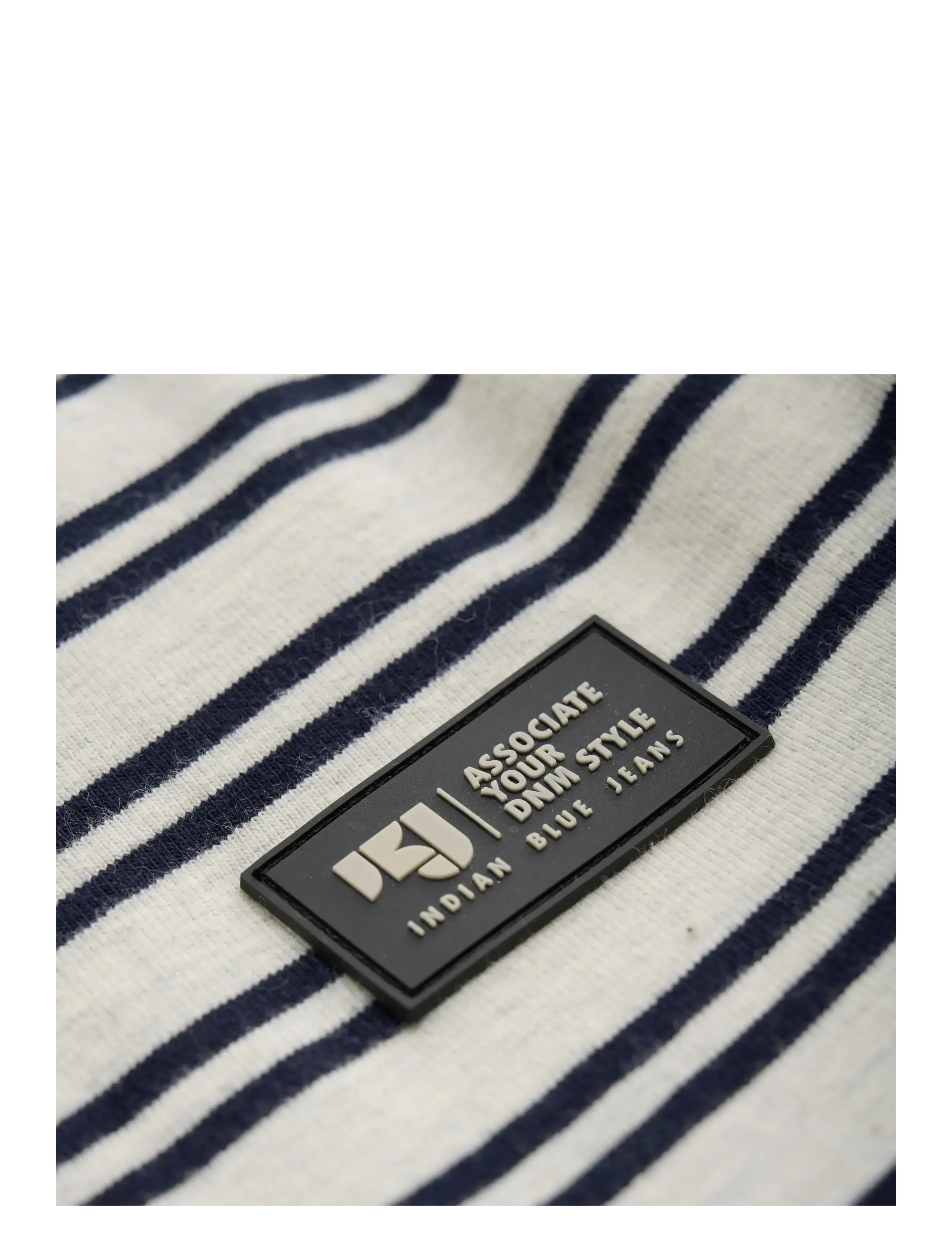Indian Blue Jeans - T-Shirt Stripe Badge - kurzärmelige - light grey melange - 3
