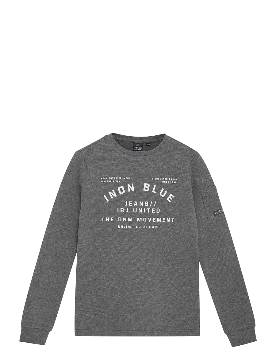 Indian Blue Jeans - T-Shirt Longsleeve Indian Blue - marškinėliai ilgomis rankovėmis - dark grey melange - 0
