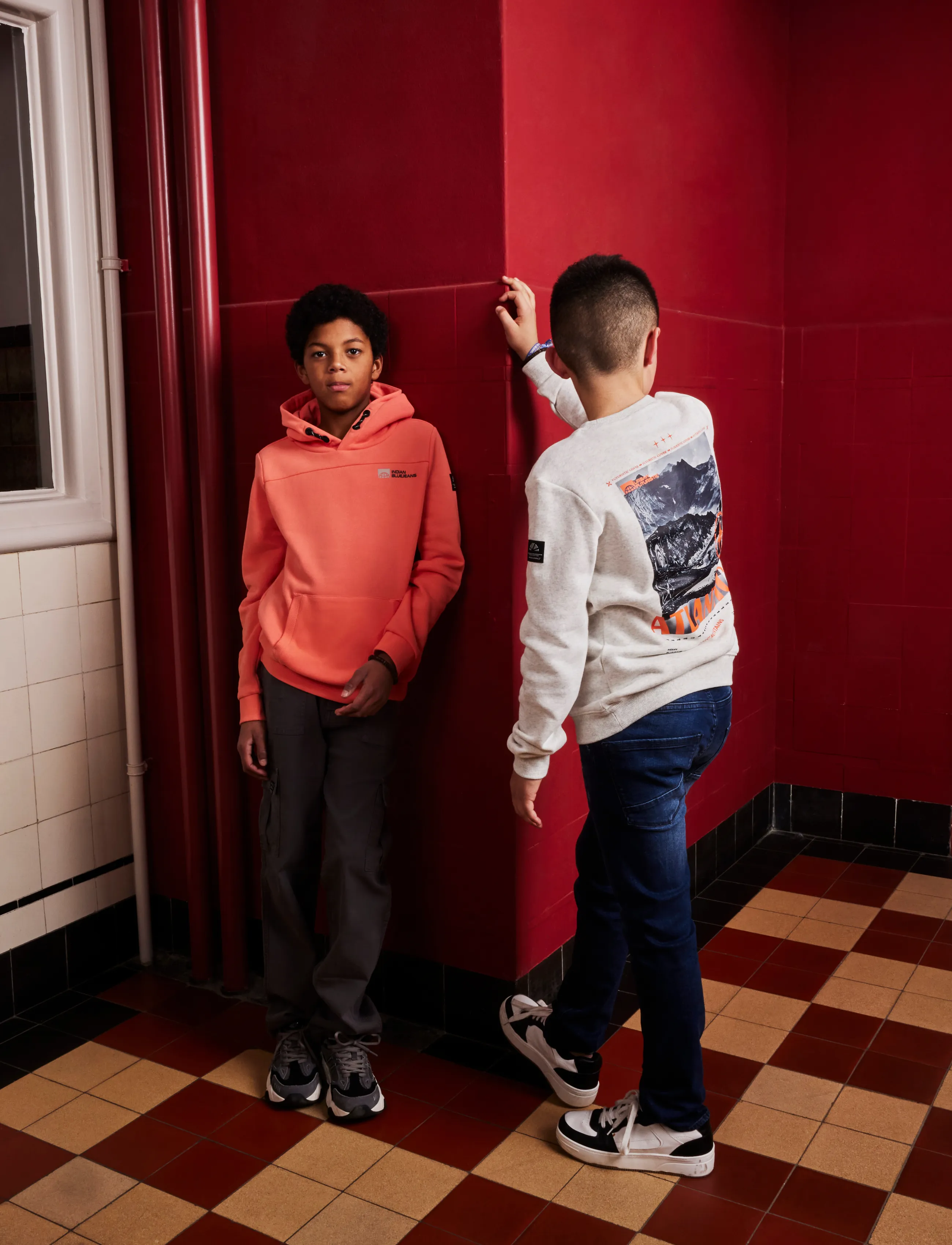 Indian Blue Jeans Hoodie Kangaroo Pocket - Sweatshirts & Kapuzenpullover - PEACH ECHO / orange