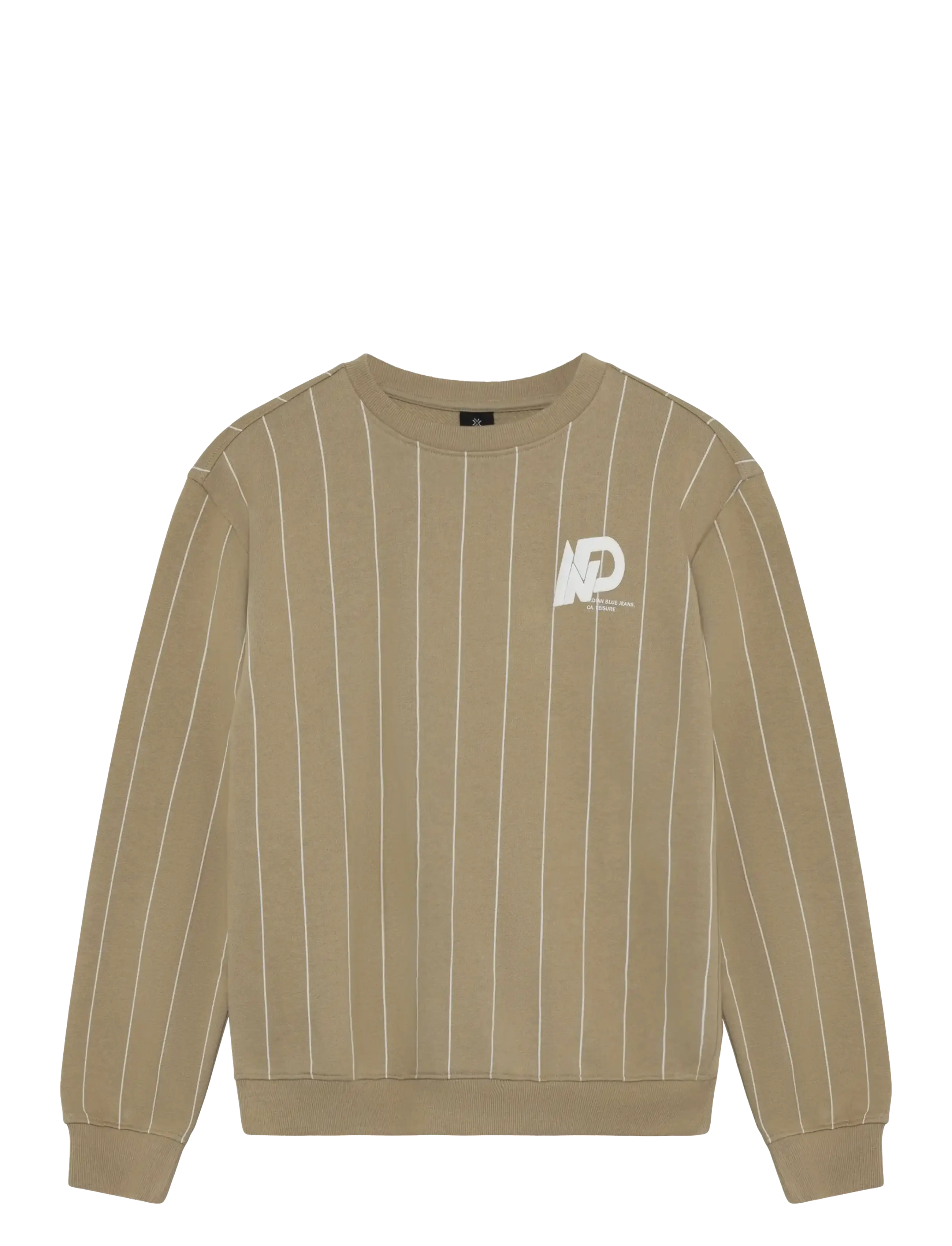 Indian Blue Jeans Loose Fit Sweater Pinstripe - Overdele - SAND STORM / beige