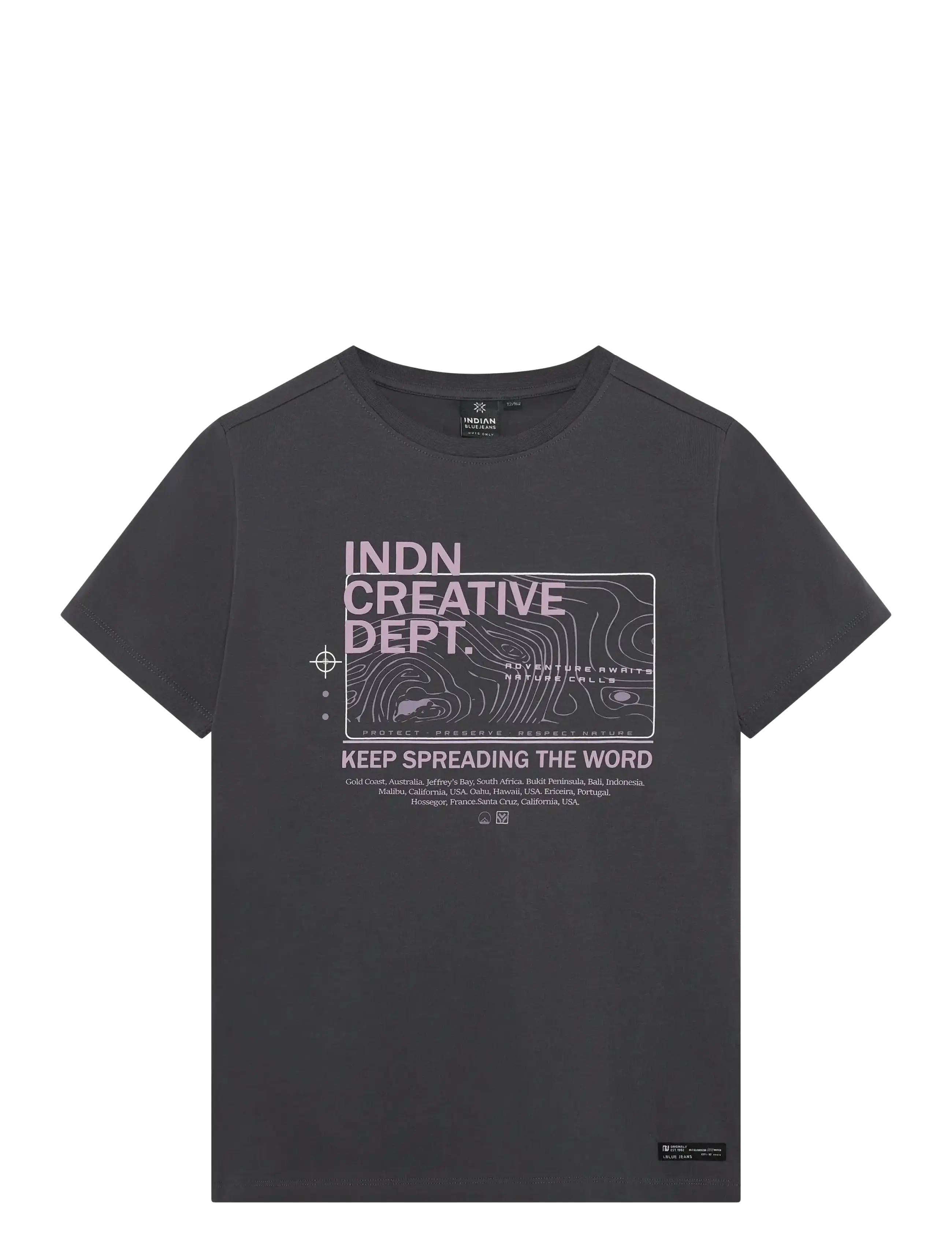 INDIAN Blau JEANS T-Shirt Creative Grau - 110 - Kinder