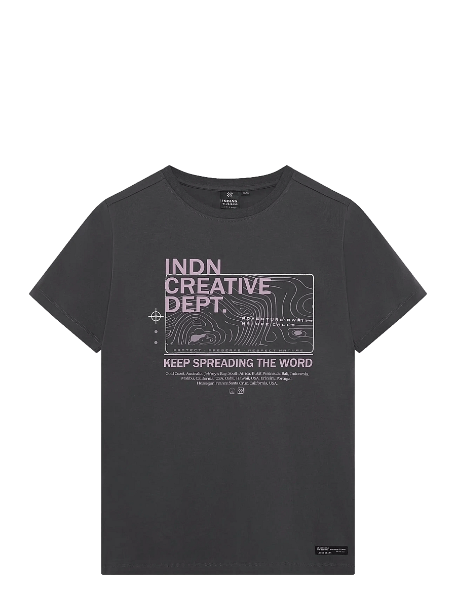 Indian Blue Jeans - T-Shirt Creative - short-sleeved t-shirts - washed grey - 0