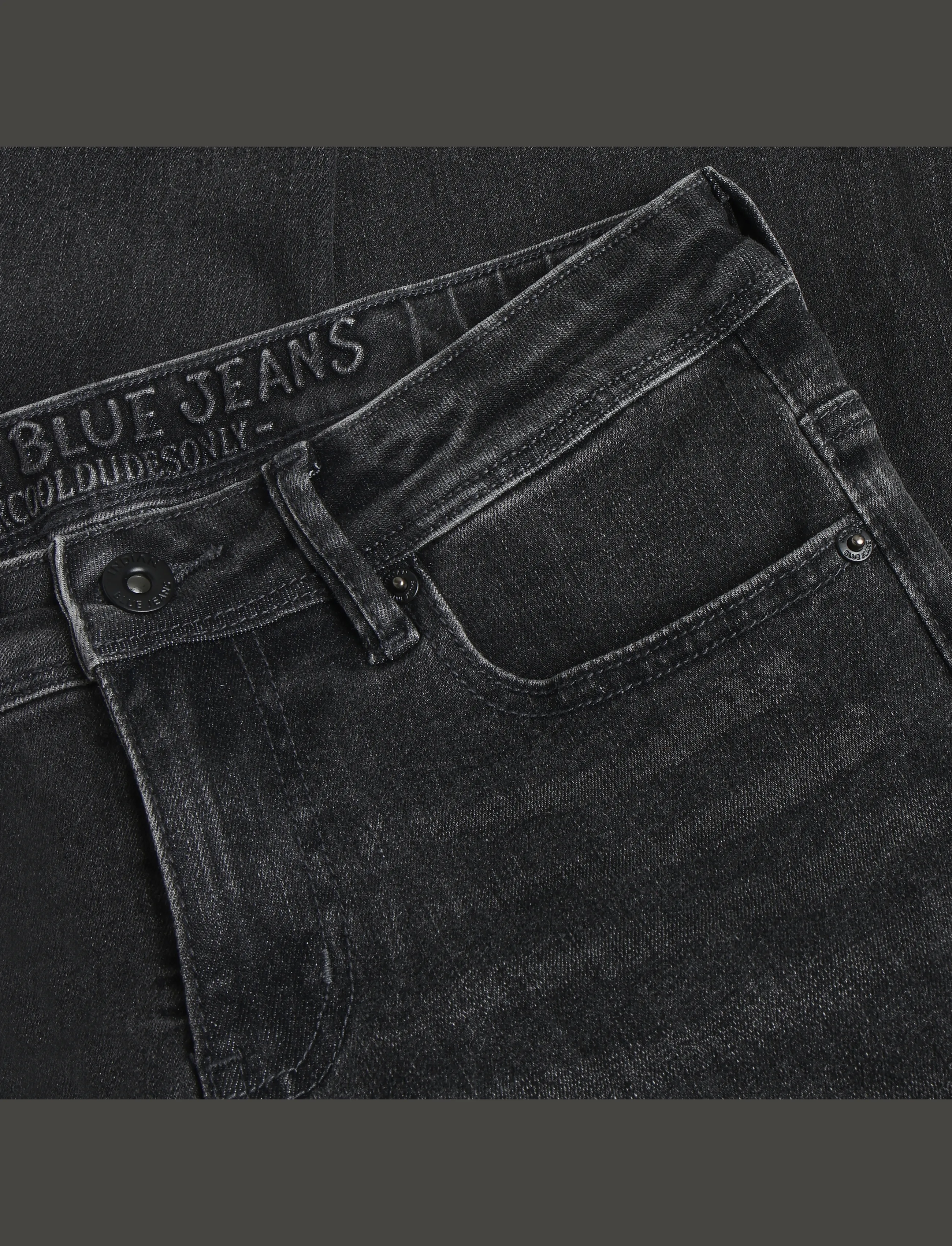 Indian Blue Jeans - Straight Fit Black Jeans - black denim - 2