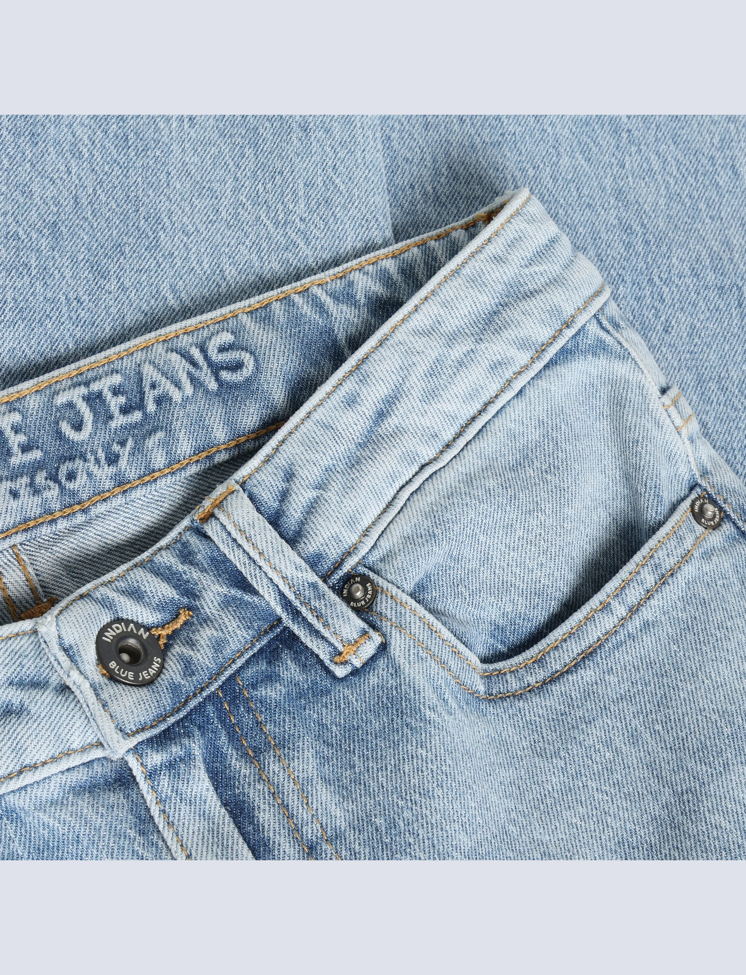 Indian Blue Jeans - Wide Loose Fit Blue Jeans - light denim blue - 2