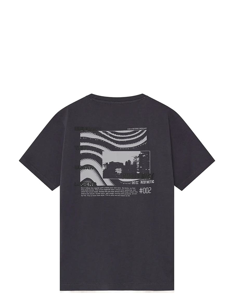 Indian Blue Jeans - Loose Fit T-Shirt Backprint - dusty dark purple - 1