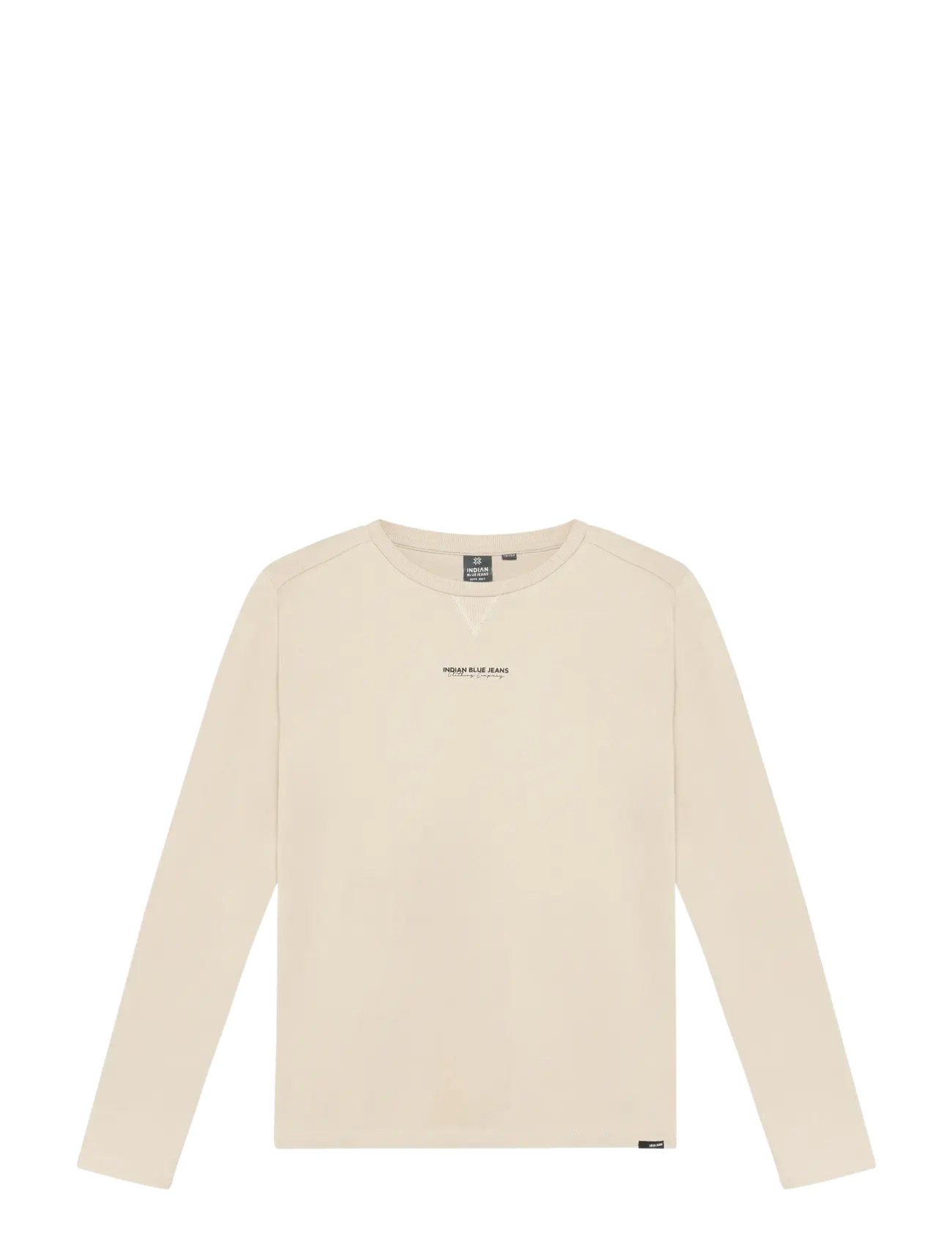 Indian Blue Jeans T-Shirt LS Chest and Backprint - Indian Blue Jeans - PALE SAND / cream