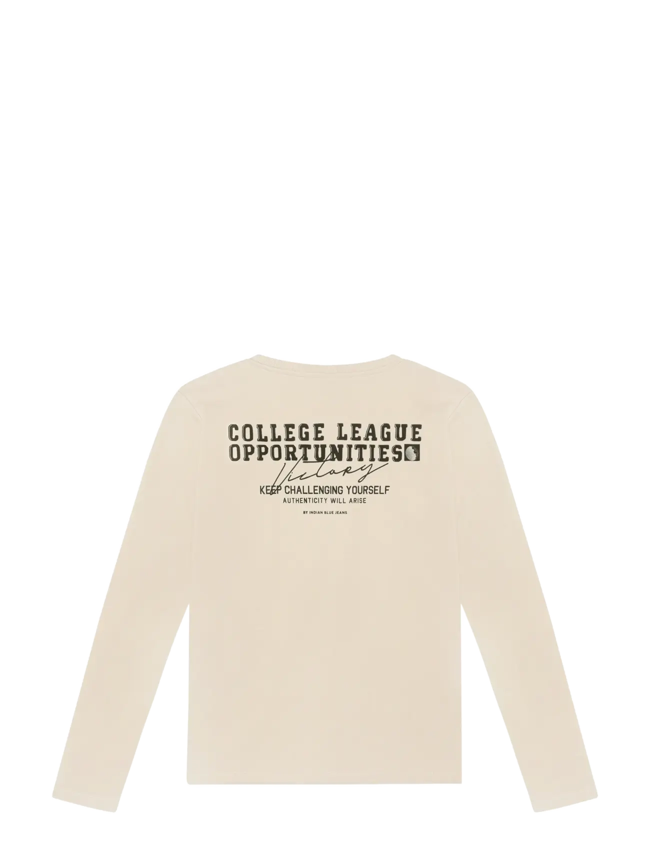 Indian Blue Jeans - T-Shirt LS Chest and Backprint - herbstliche kleidung - pale sand - 1