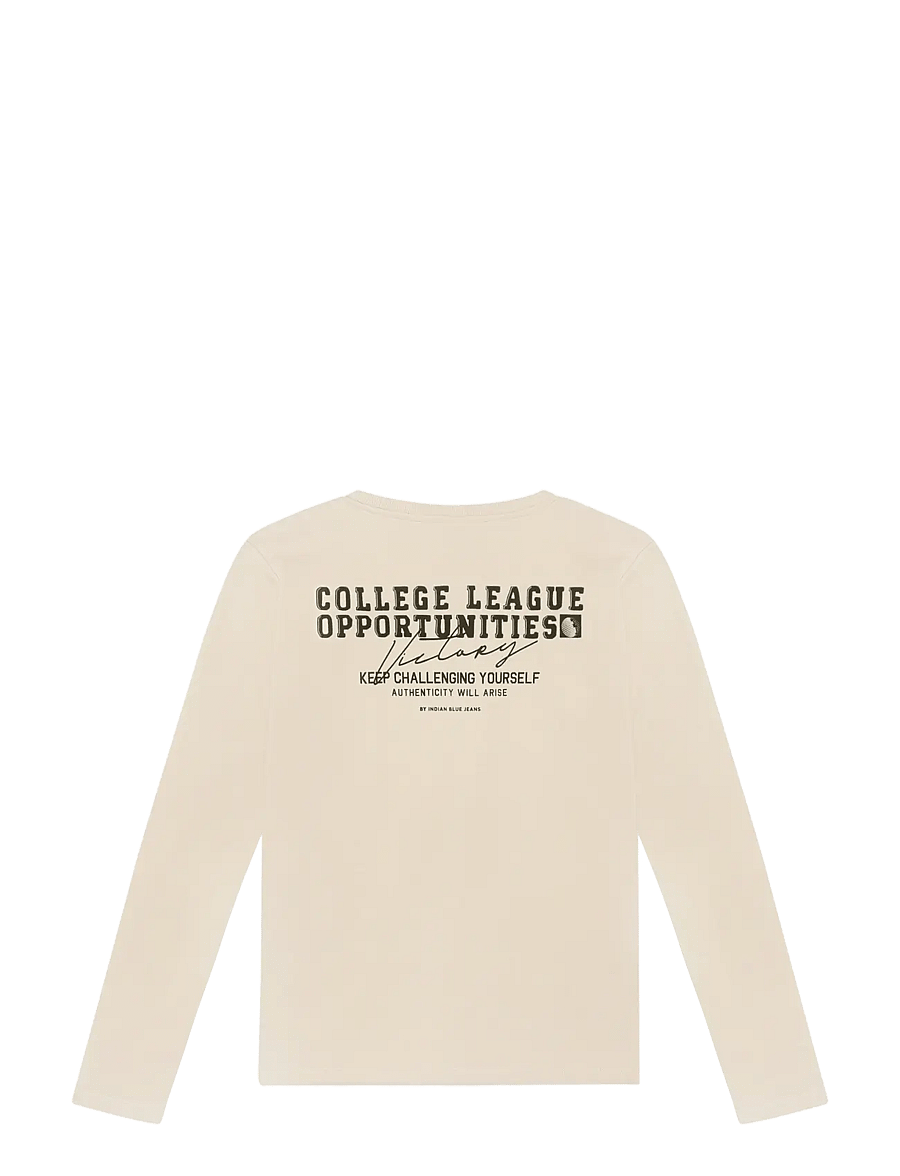Indian Blue Jeans - T-Shirt LS Chest and Backprint - langärmelig - pale sand - 1